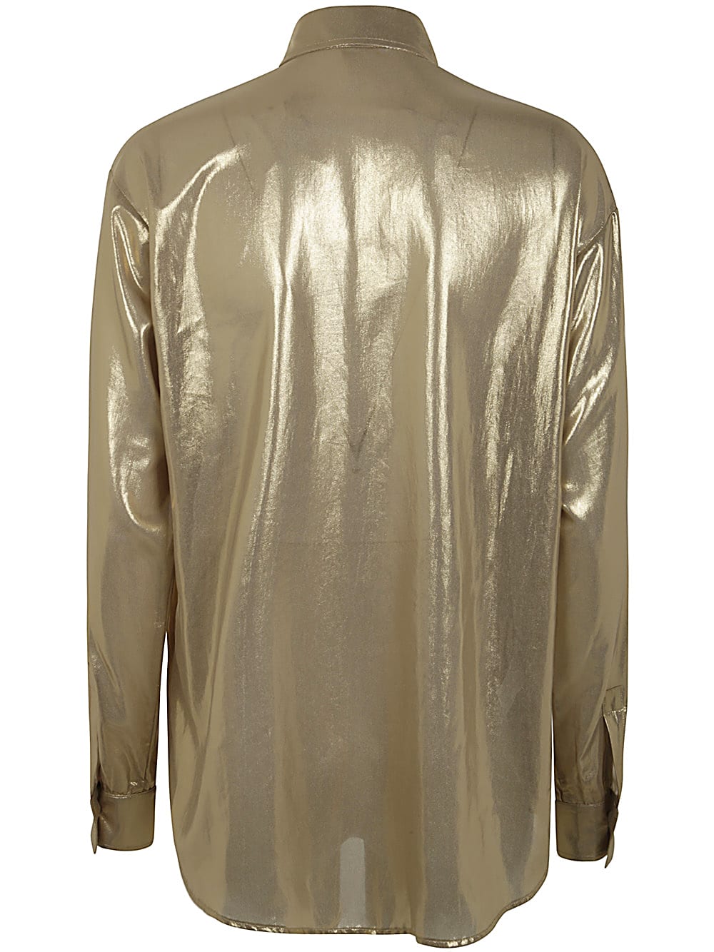 Shop Pinko Fortini Georgette Shirt In Beige Gold