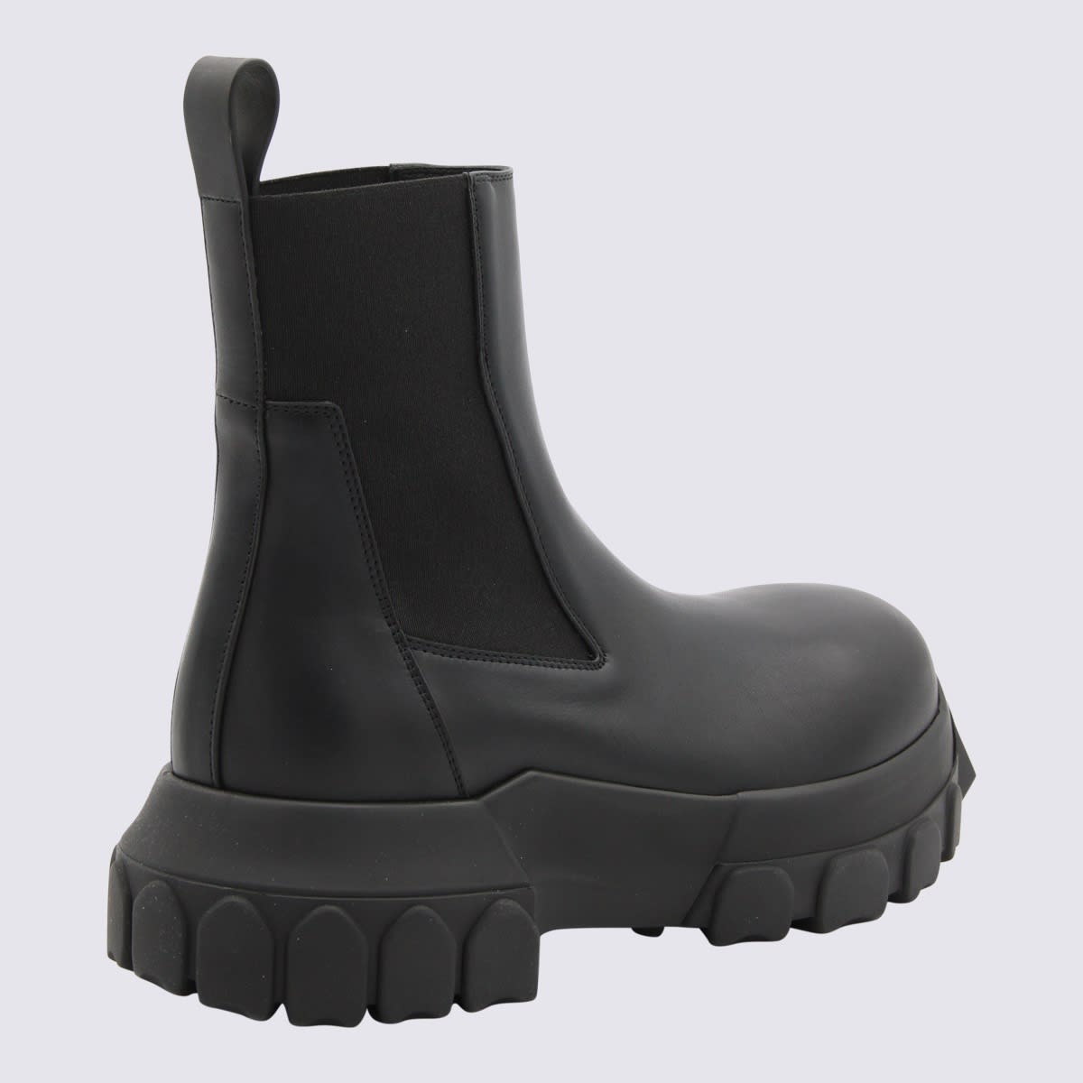 Shop Rick Owens Black Leather Beatle Bozo Tractor Ankle Boots