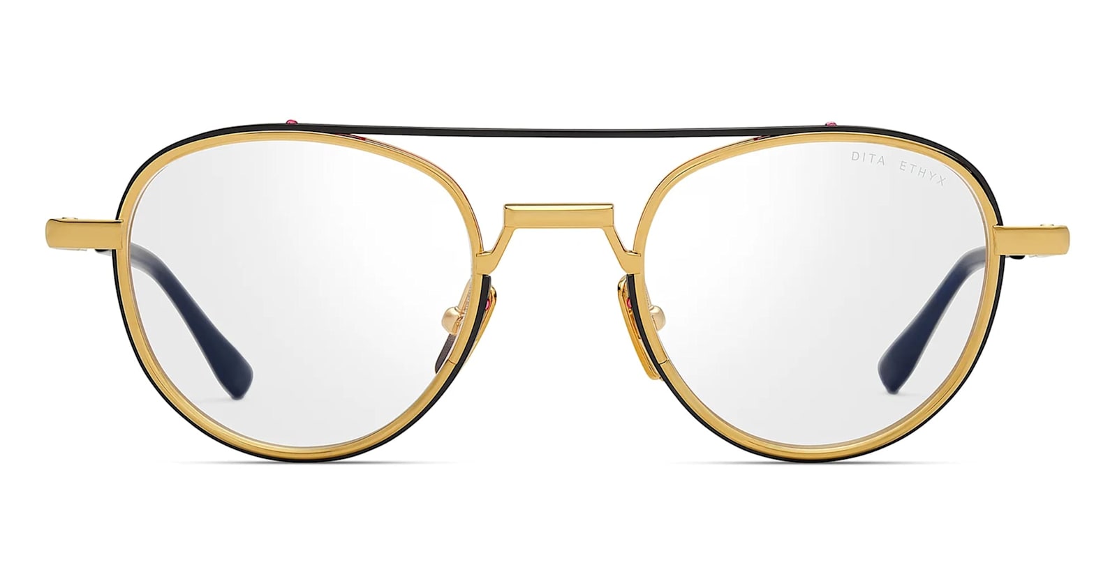 Dita Ethyx- Black Iron / Yellow Gold Rx Glasses In Multi