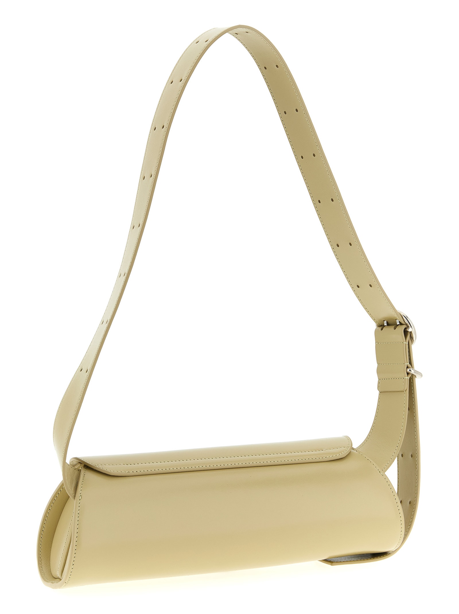 Jil Sander Small Shoulder Bag With Adjustable Strap And Buckle Detail In Green