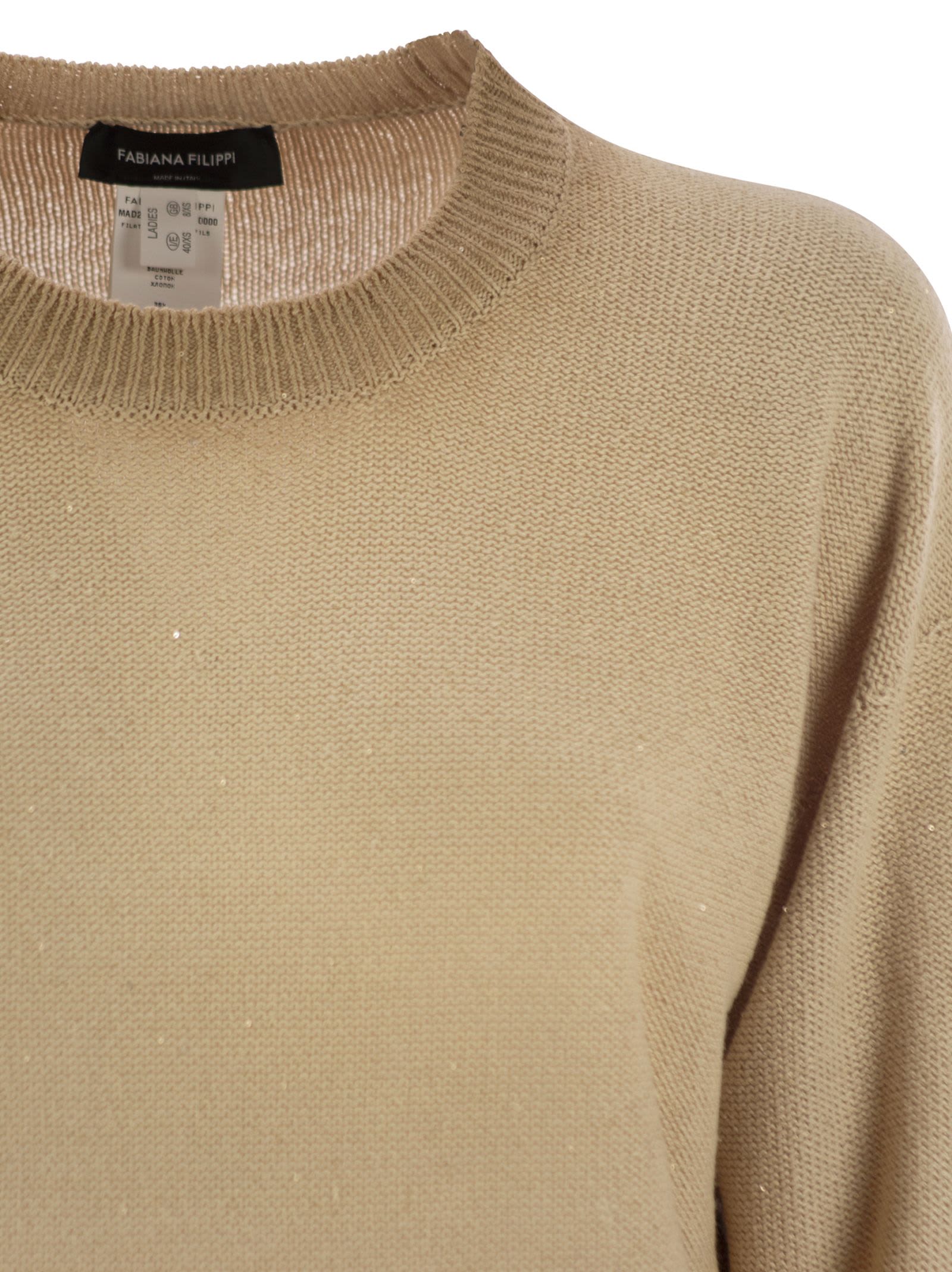 FABIANA FILIPPI CREW-NECK SWEATER WITH SEQUINS