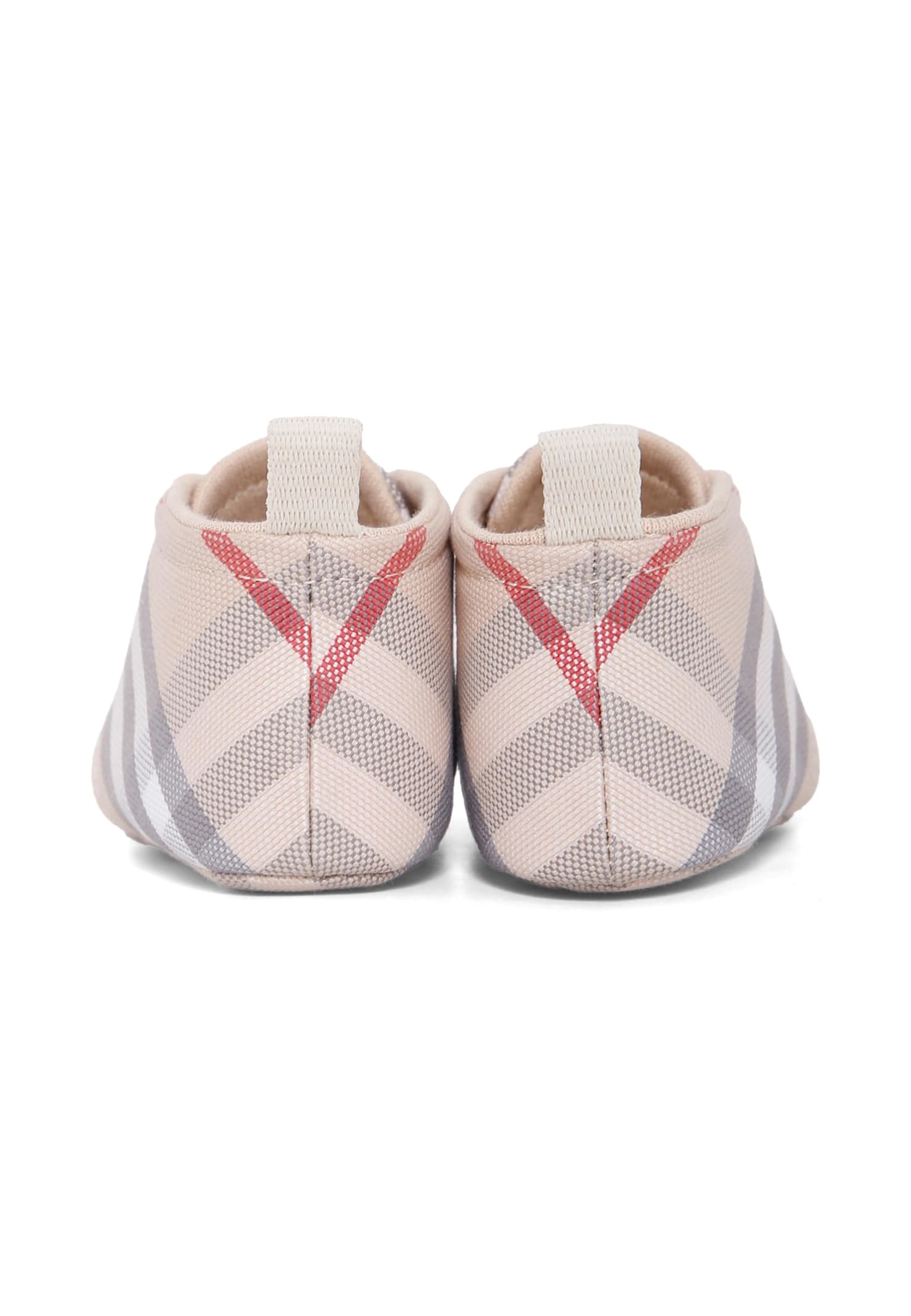 Burberry Beige Sneakers For Babykids With Vintage Check In Multi