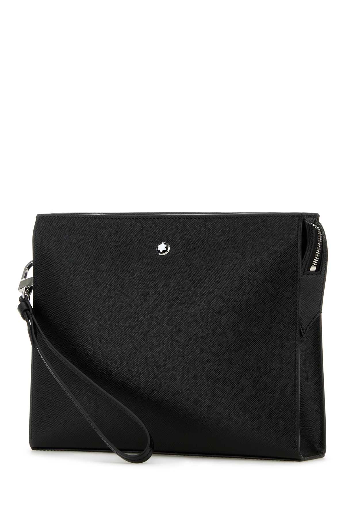 Shop Montblanc Black Leather Sartorial Clutch In 000