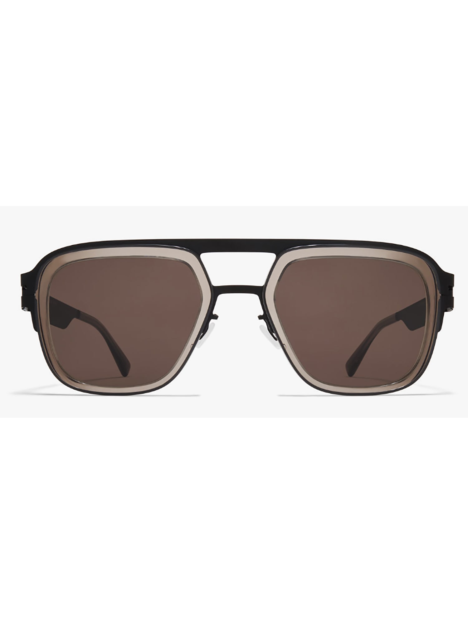 Shop Mykita Knox Sunglasses In Black/clear Ash