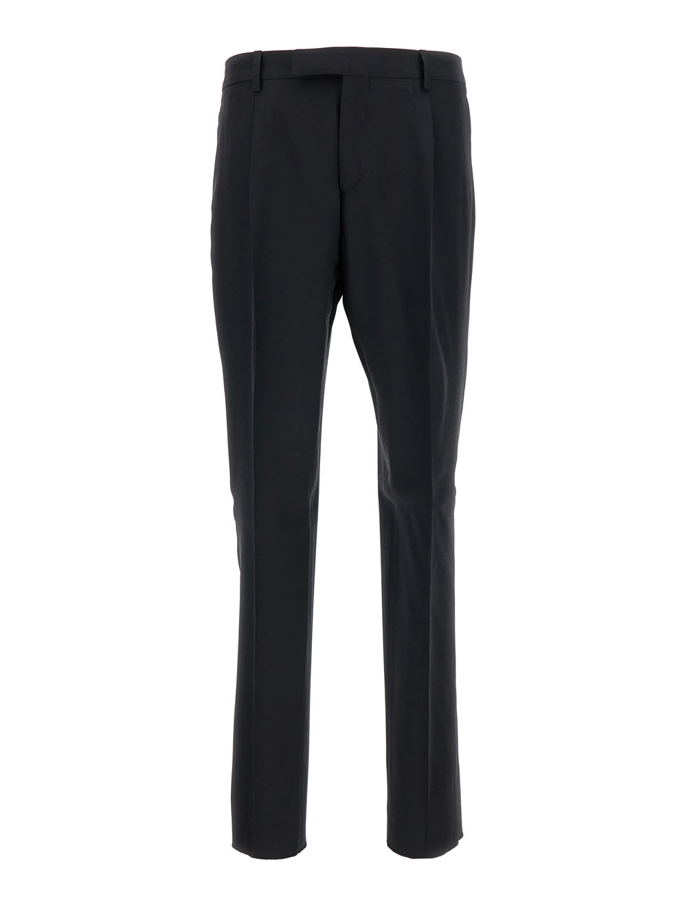 Lardini Black Straight Tailored Trousers In Technical Fabric Man