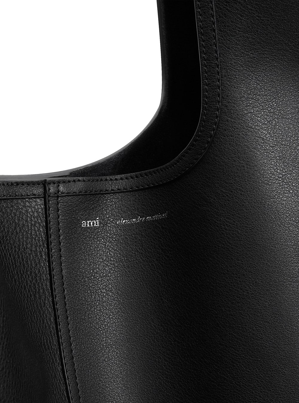 Ami Alexandre Mattiussi Black Smooth Leather Etienne Hobo Bag Black In Black