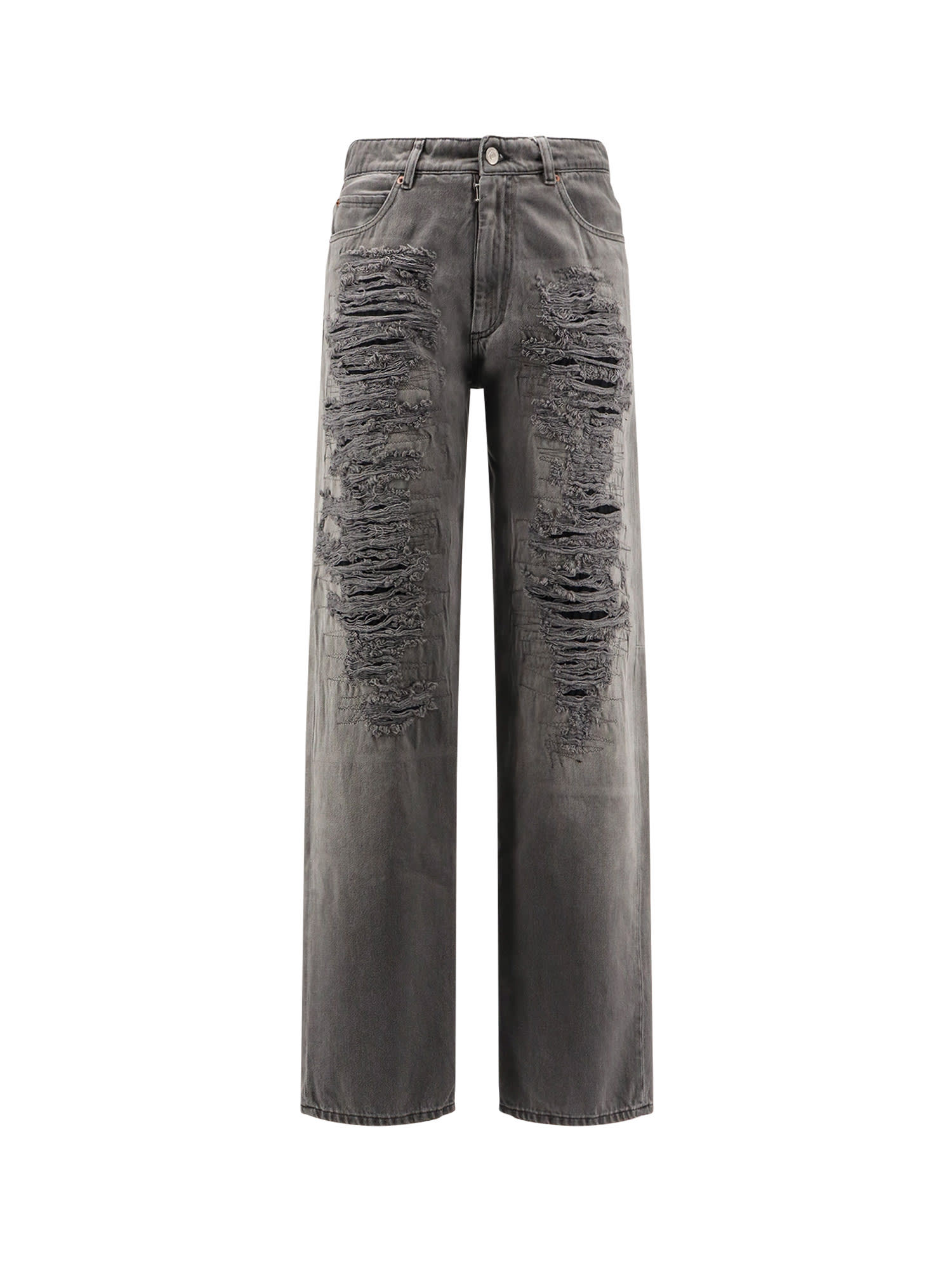Mm6 Maison Margiela Jeans With Destroyed Effect In Multi