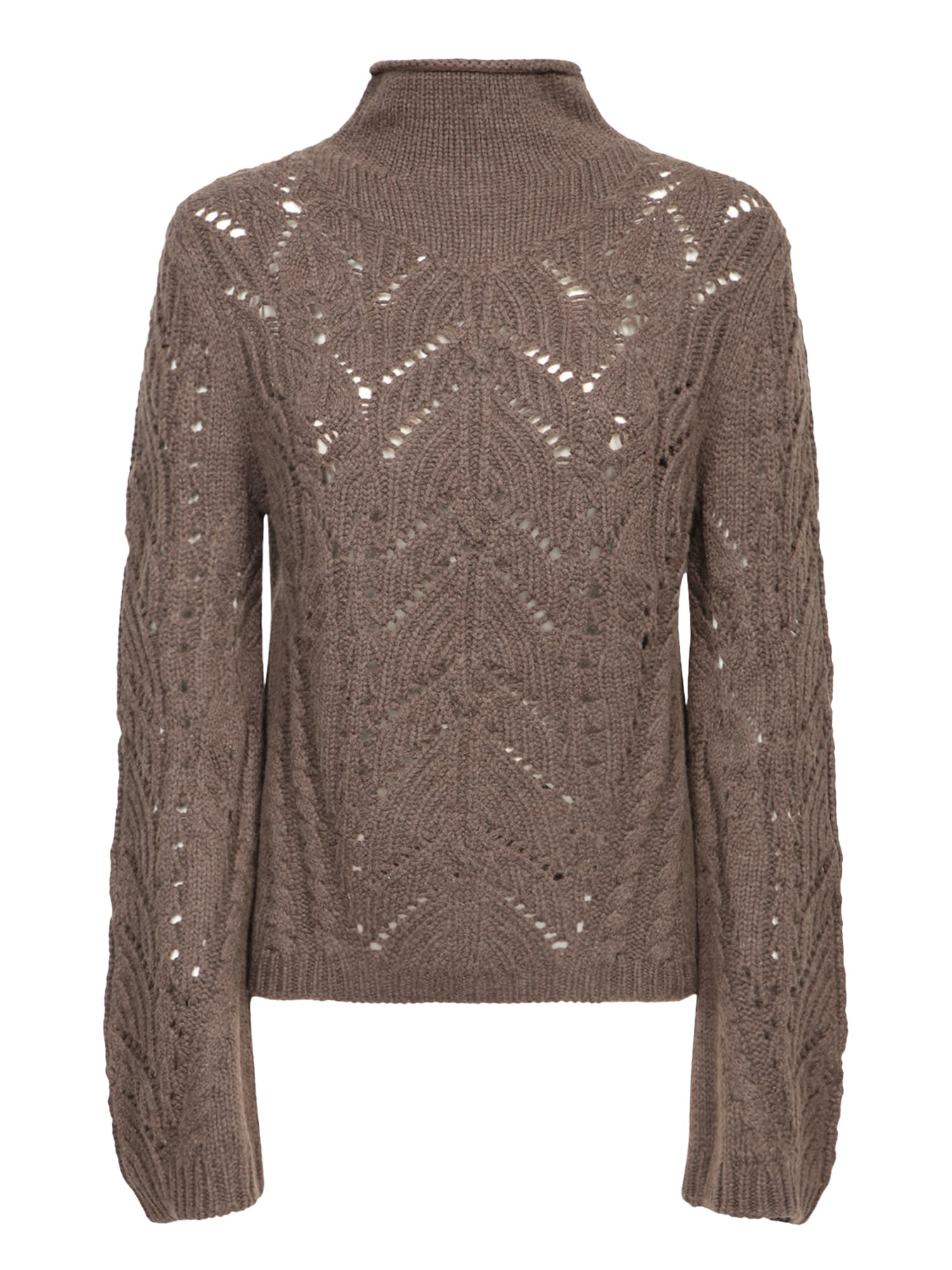 LOULOU STUDIO GUSTAVIA LACE TAUPE SWEATER