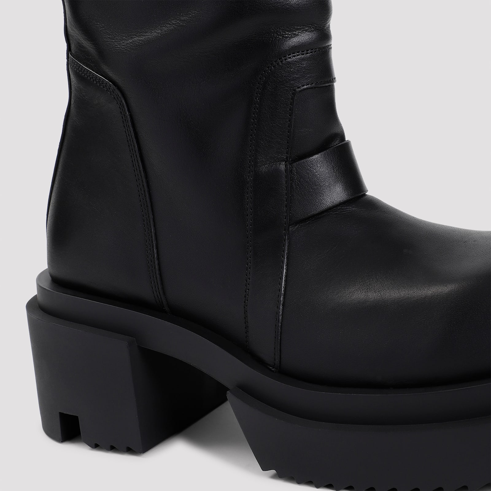 Shop Rick Owens Knee Pull On Bogun Boots In Black