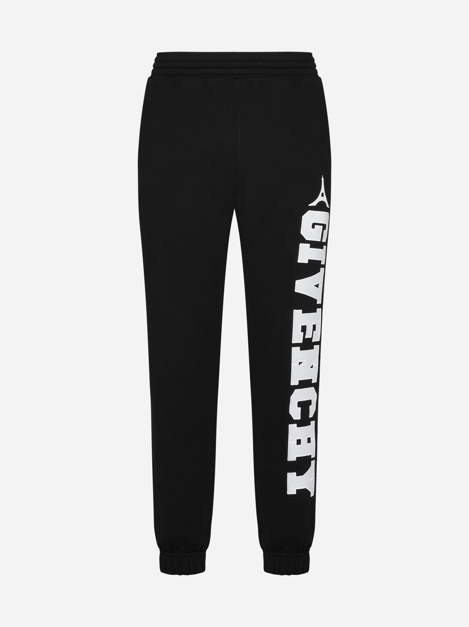 Shop Givenchy Logo Cotton Jogger Pants In Black