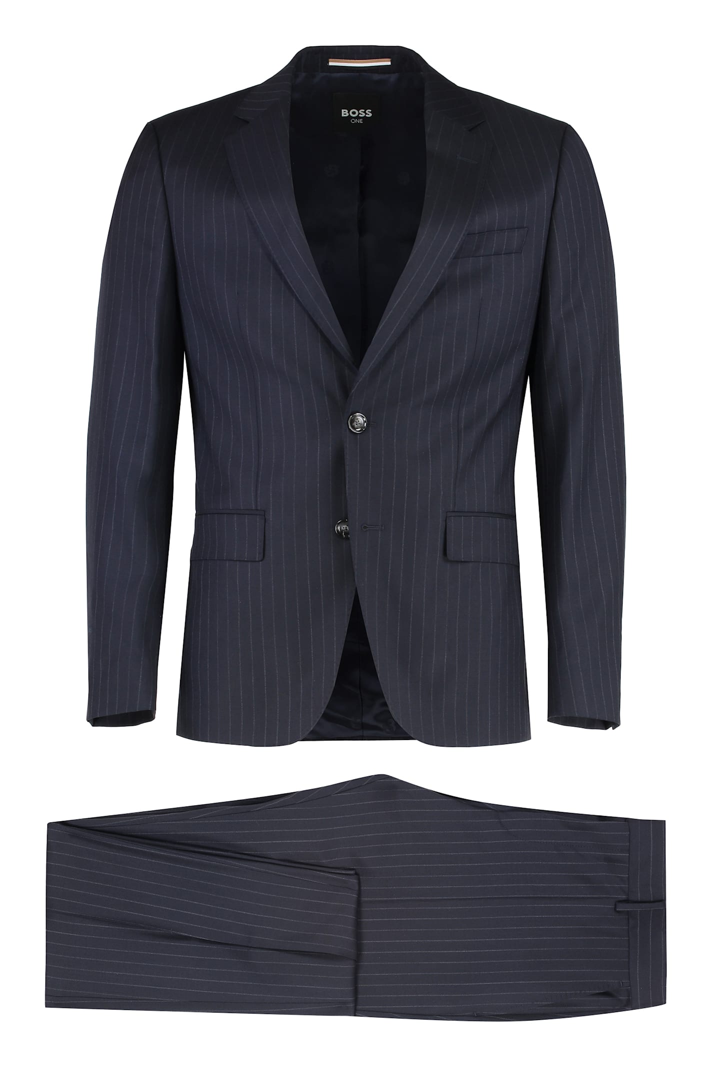 Hugo Boss Boss Virgin Wool Two-pieces Suit In Blue