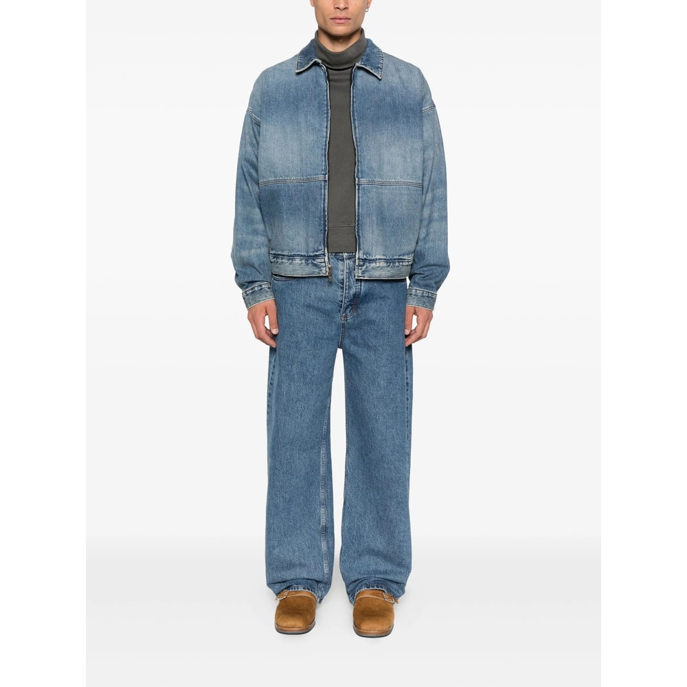 Fear Of God Denim Trucker Jacket In Blue