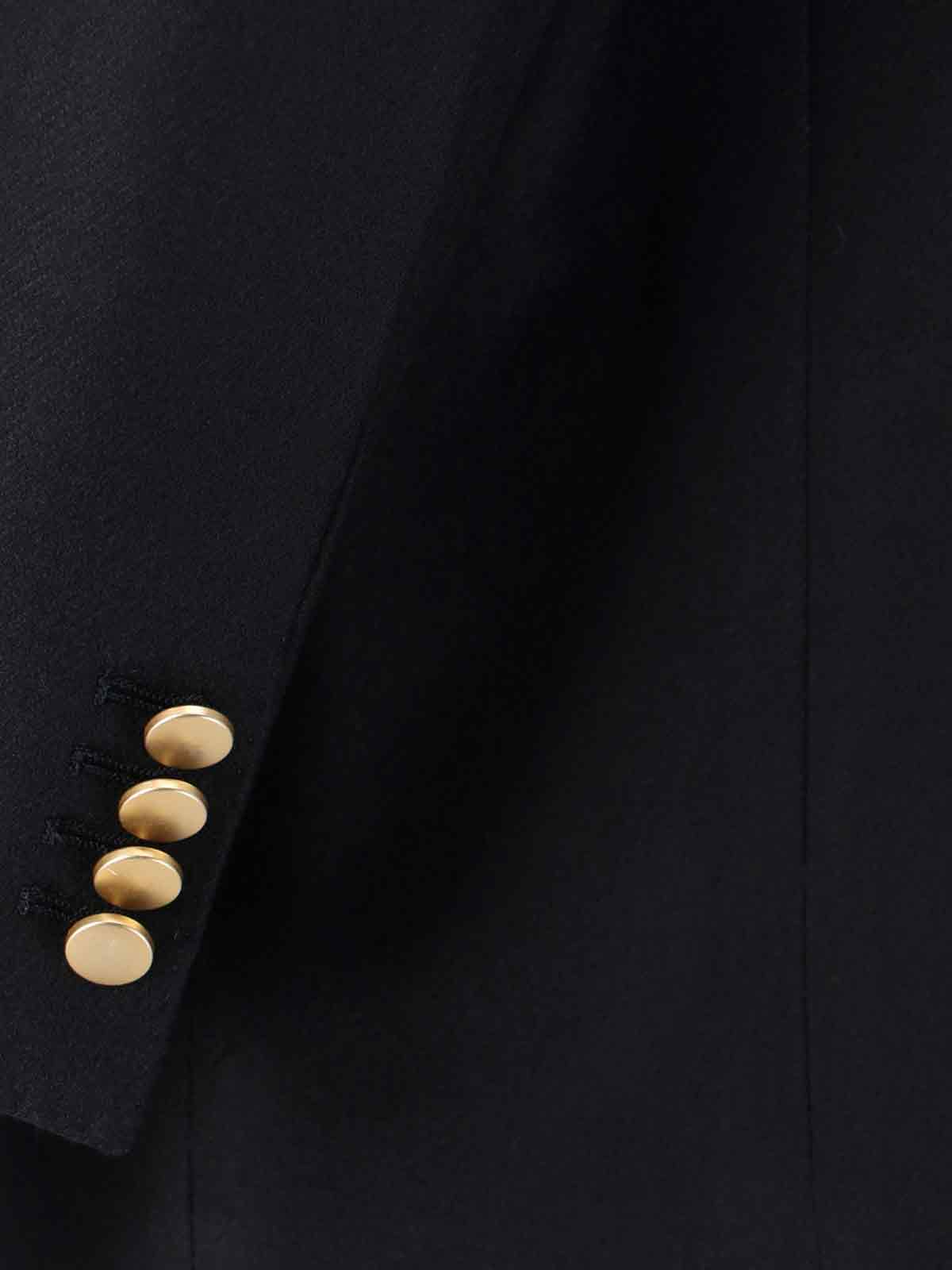 Tagliatore Double-breasted Blazer Gold-tone Buttons In Black