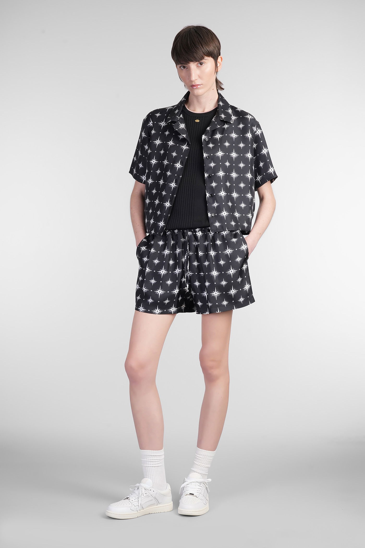 Amiri Shorts In Black Silk