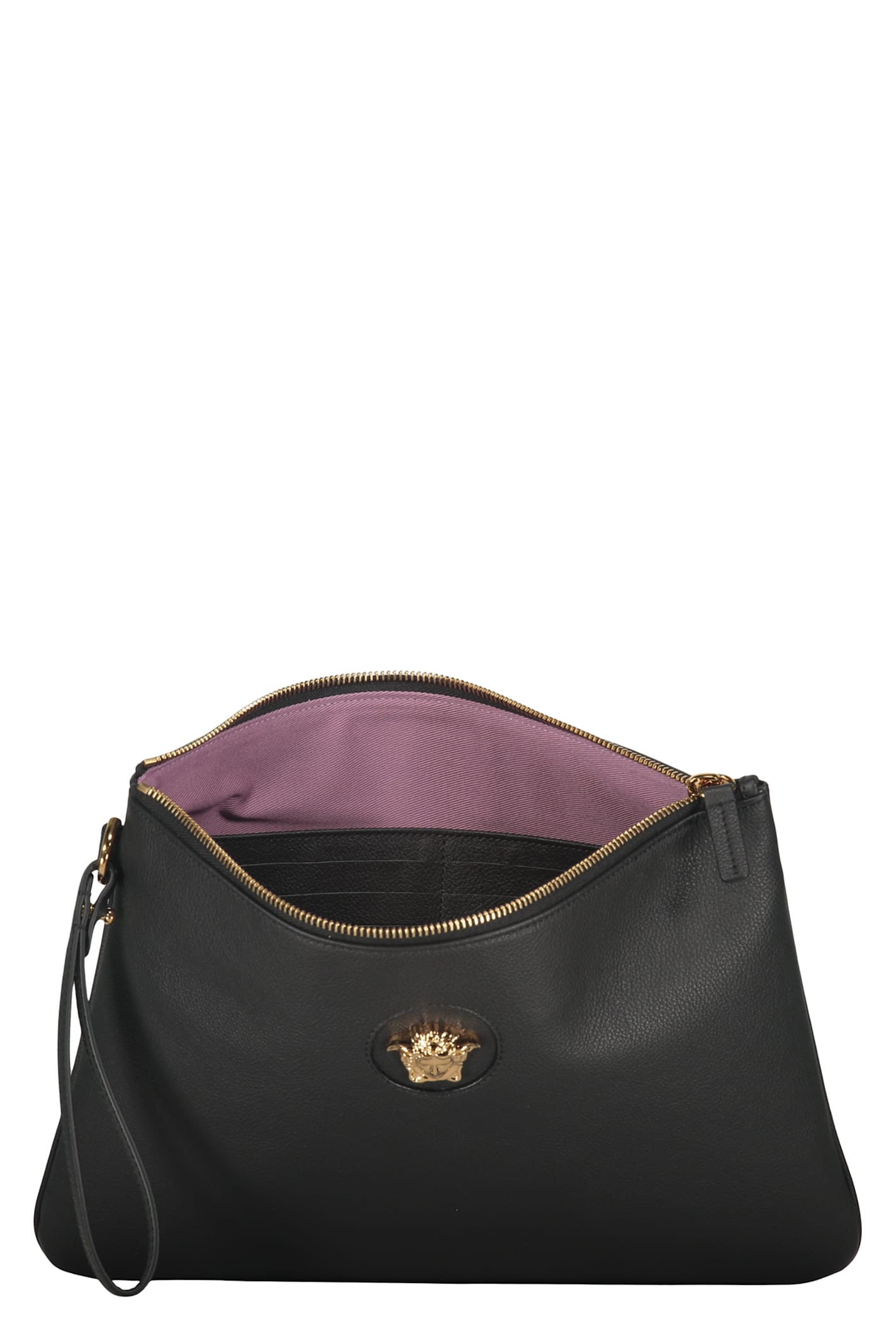 Versace Elegant Black Clutch. In Black