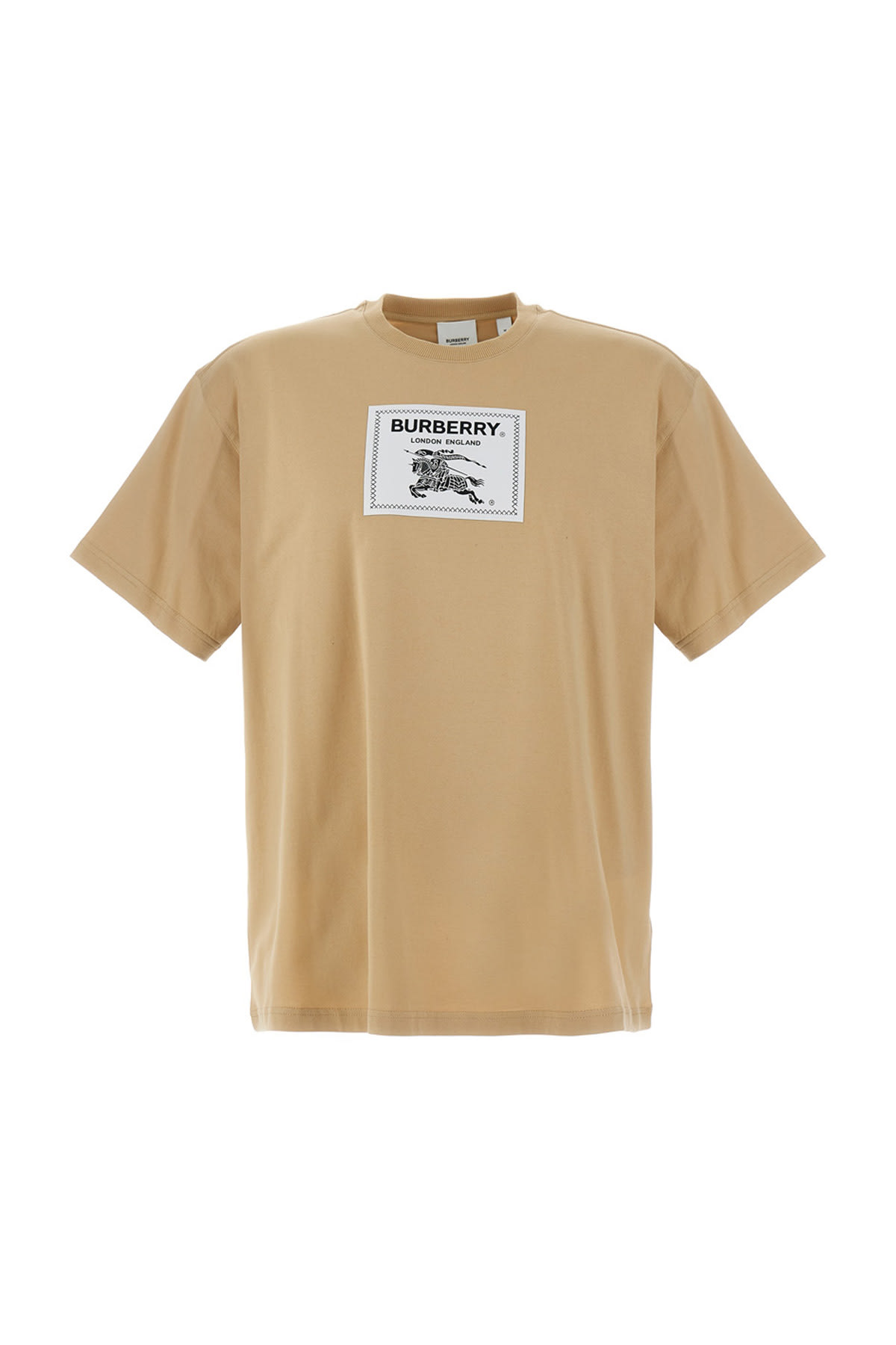 Burberry Logo-print Cotton T-shirt In Nude