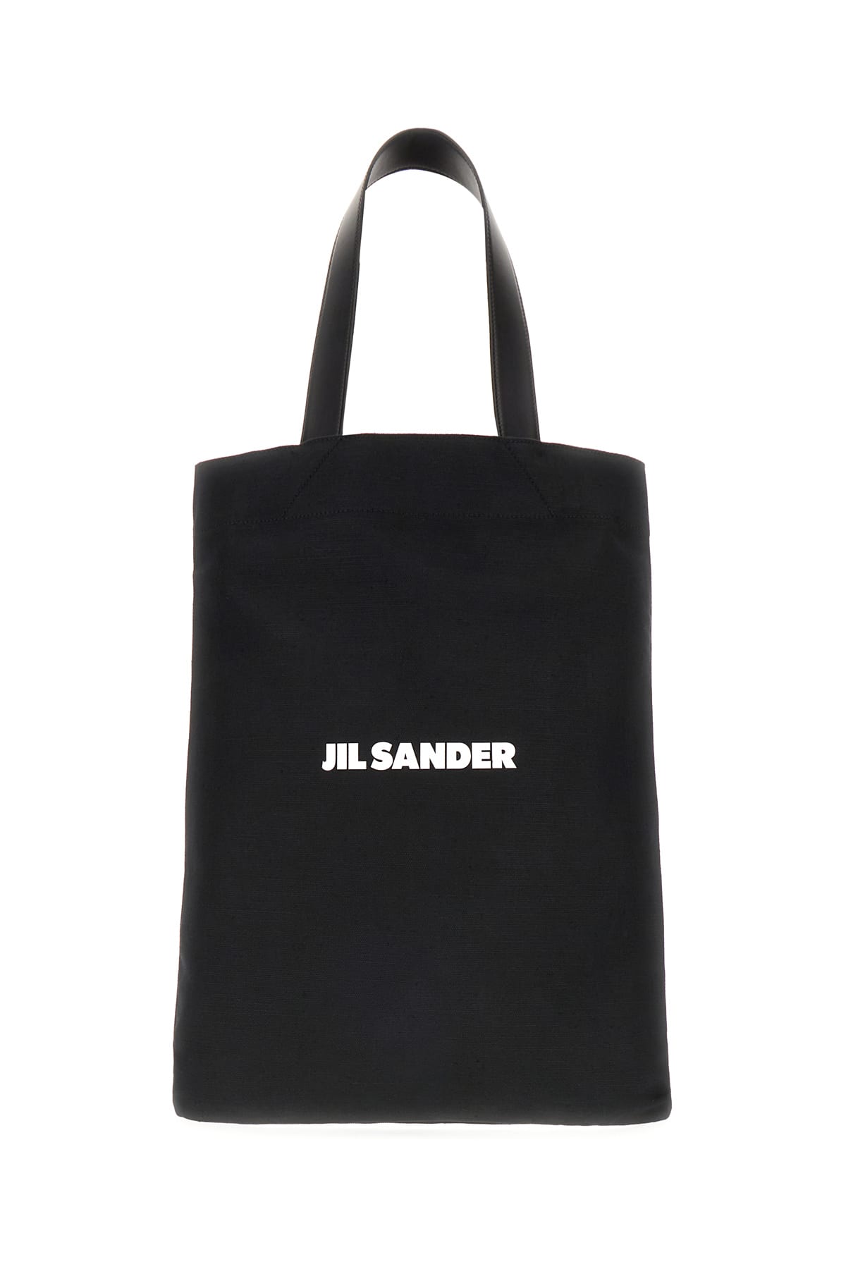 Jil Sander Black Canvas Shopping Bag In 001