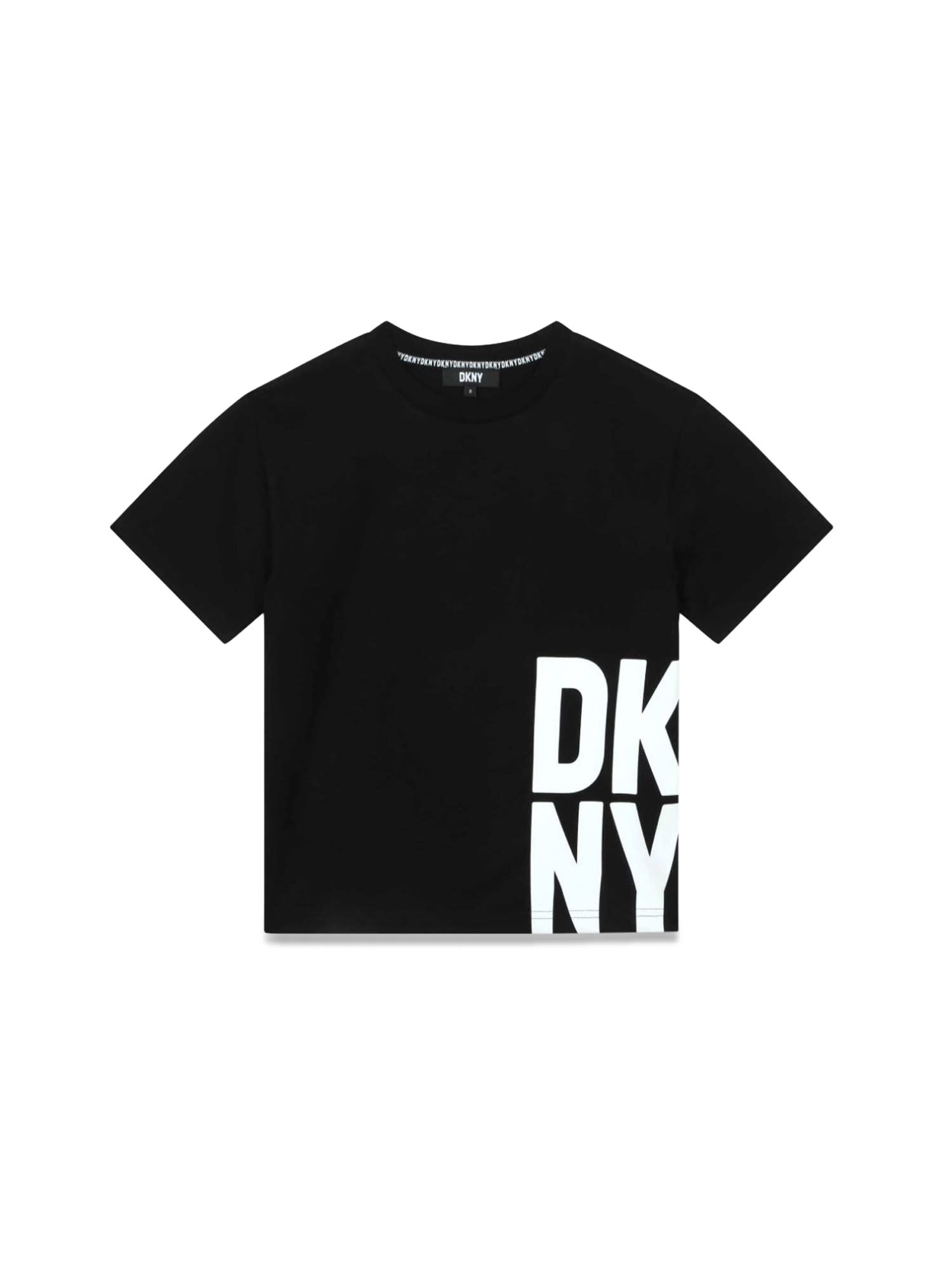DKNY T-SHIRT WITH SIDE LOGO