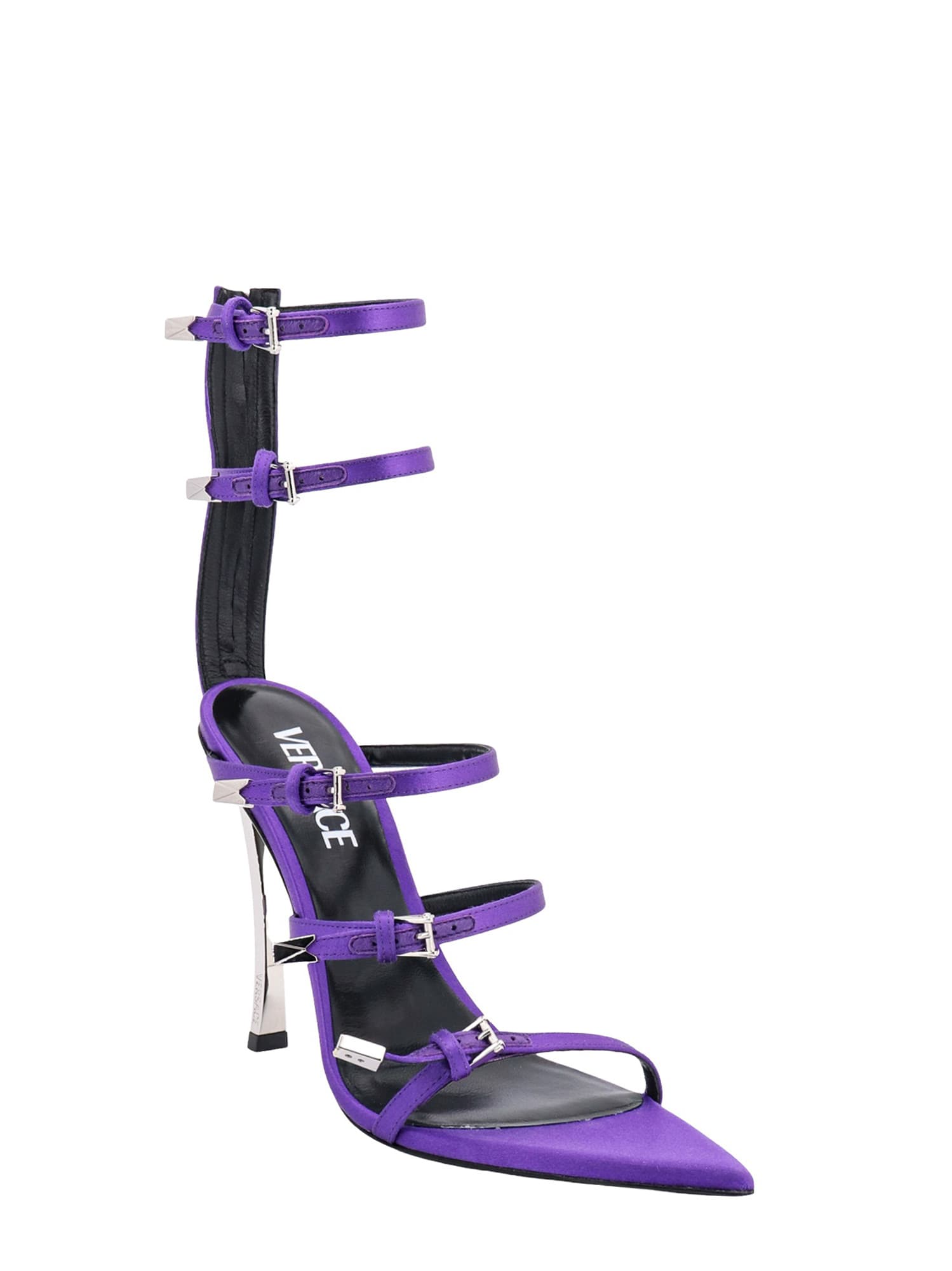 Shop Versace Pin-point Sandals In Purple
