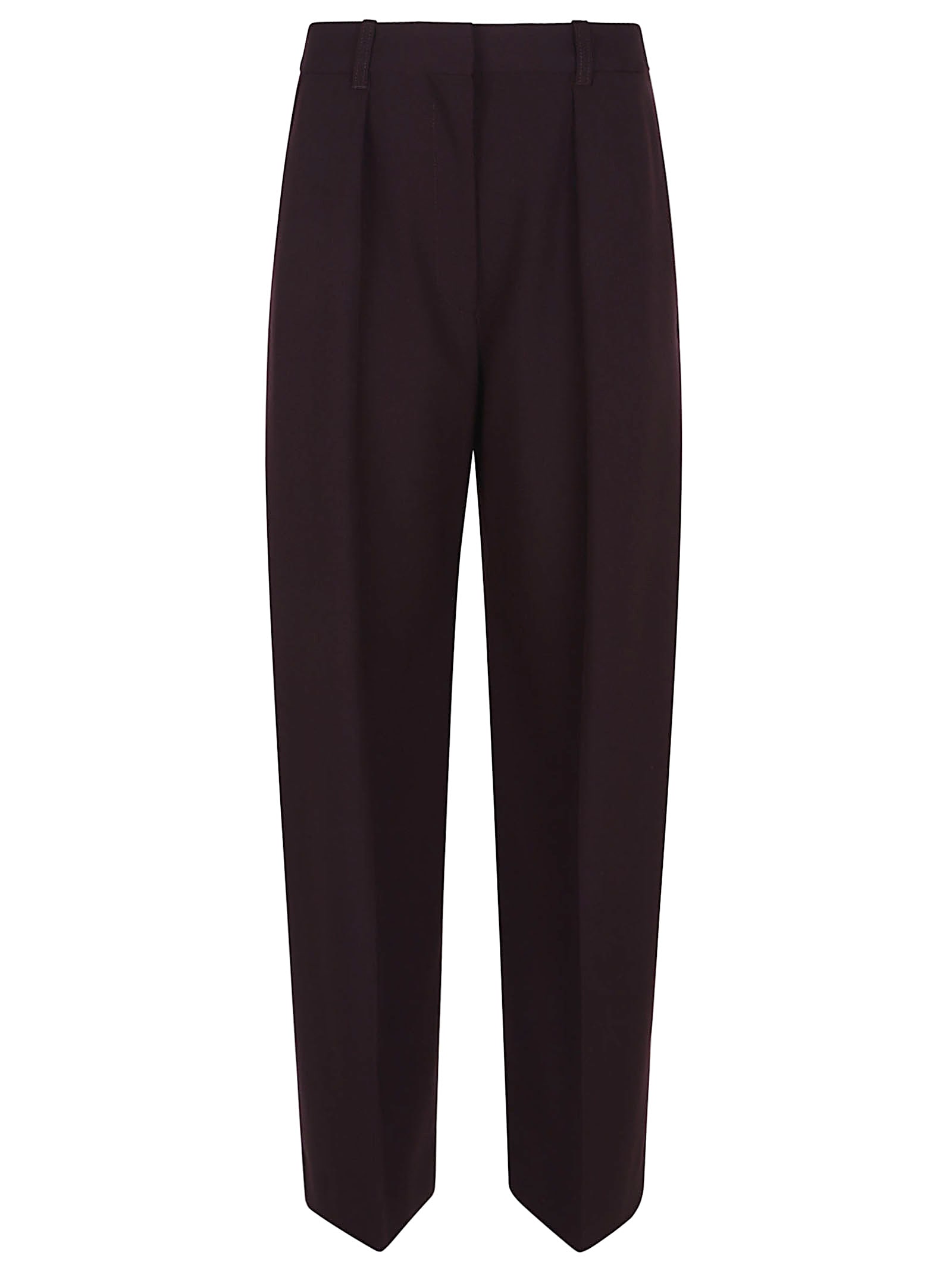Victoria Beckham Wide Leg Trouser In Brown
