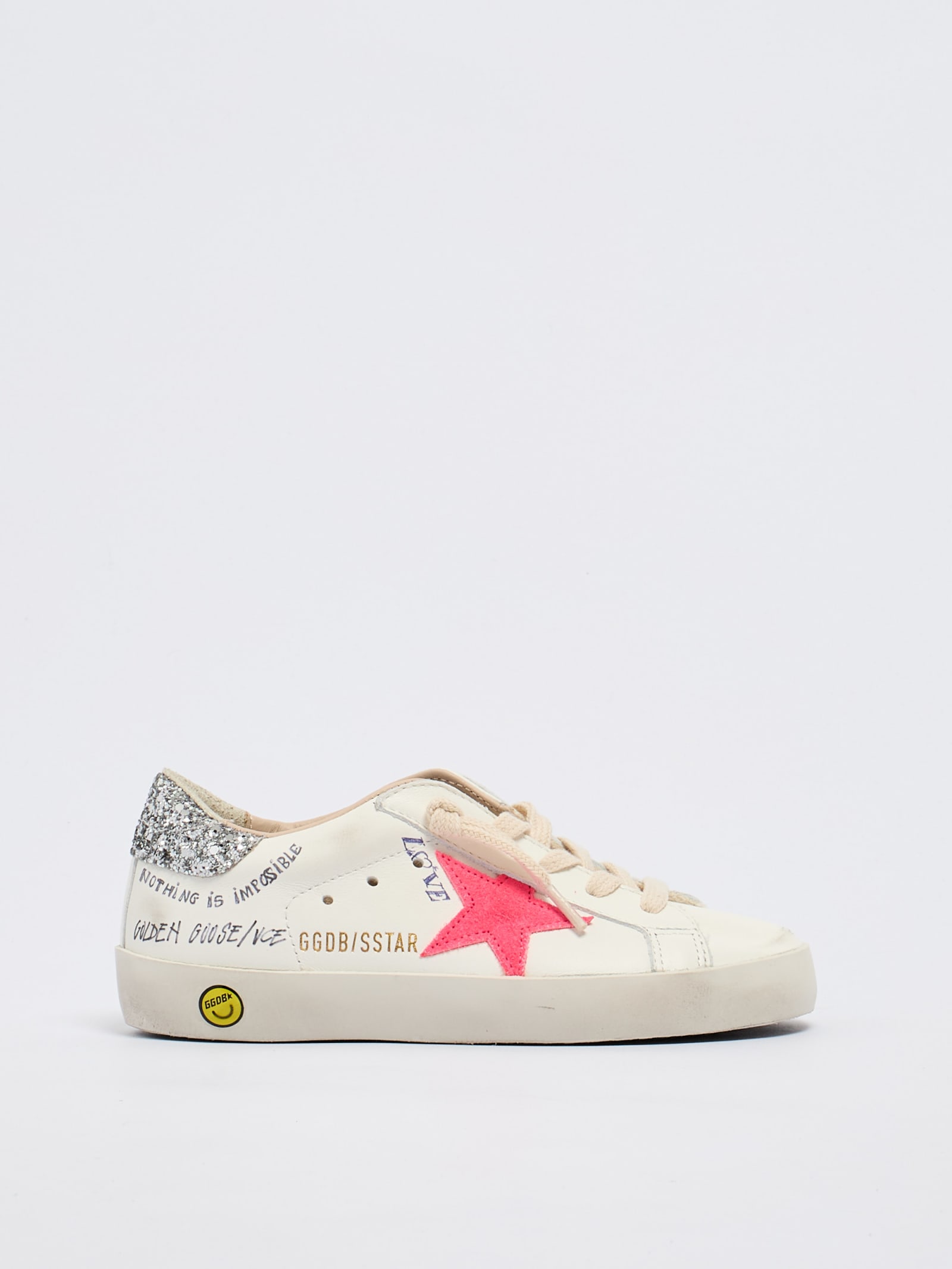 Shop Golden Goose Super Star Sneaker In Bianco-fuxia