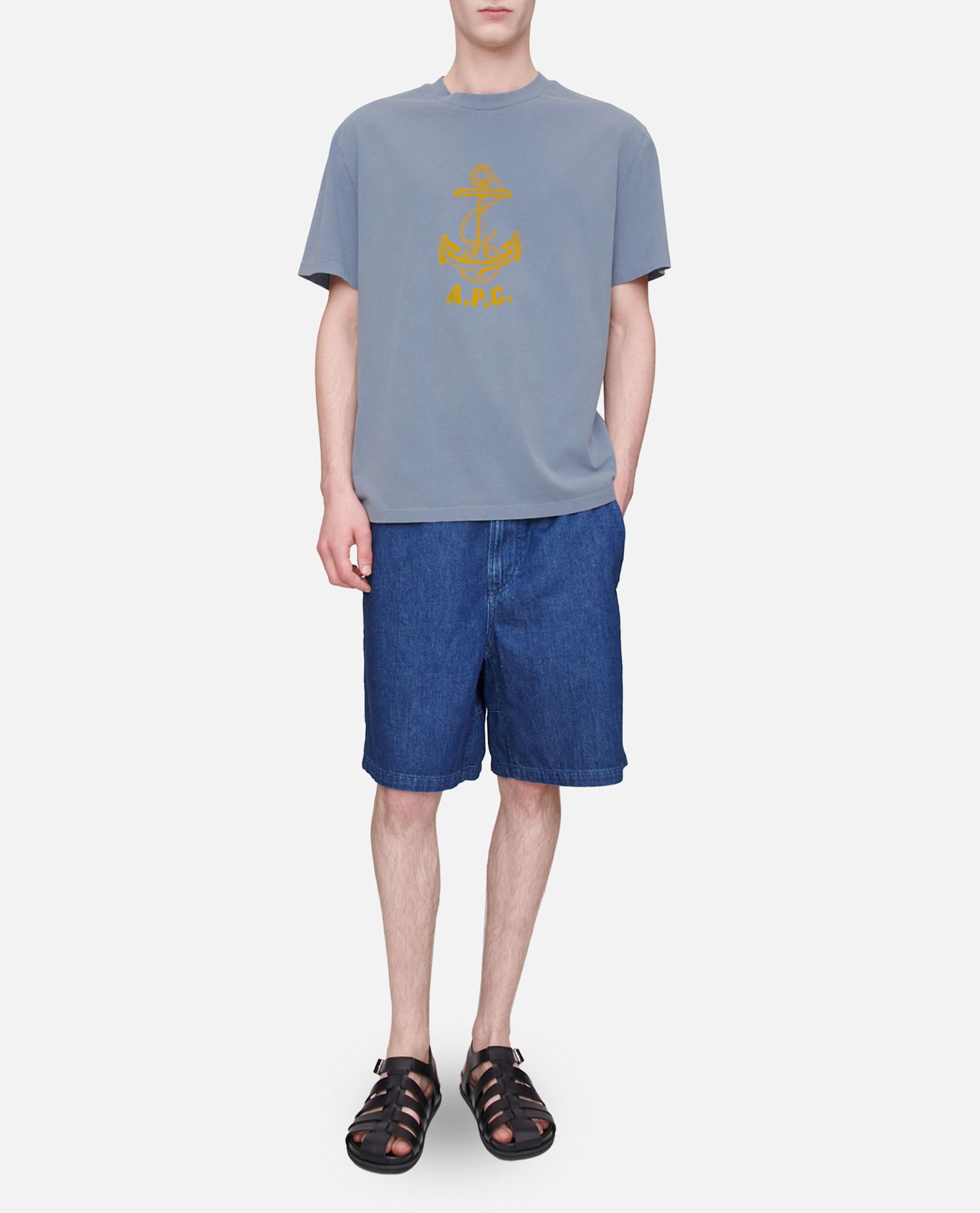 Apc A. P.c. Davy Logo Graphic Tee In Blue