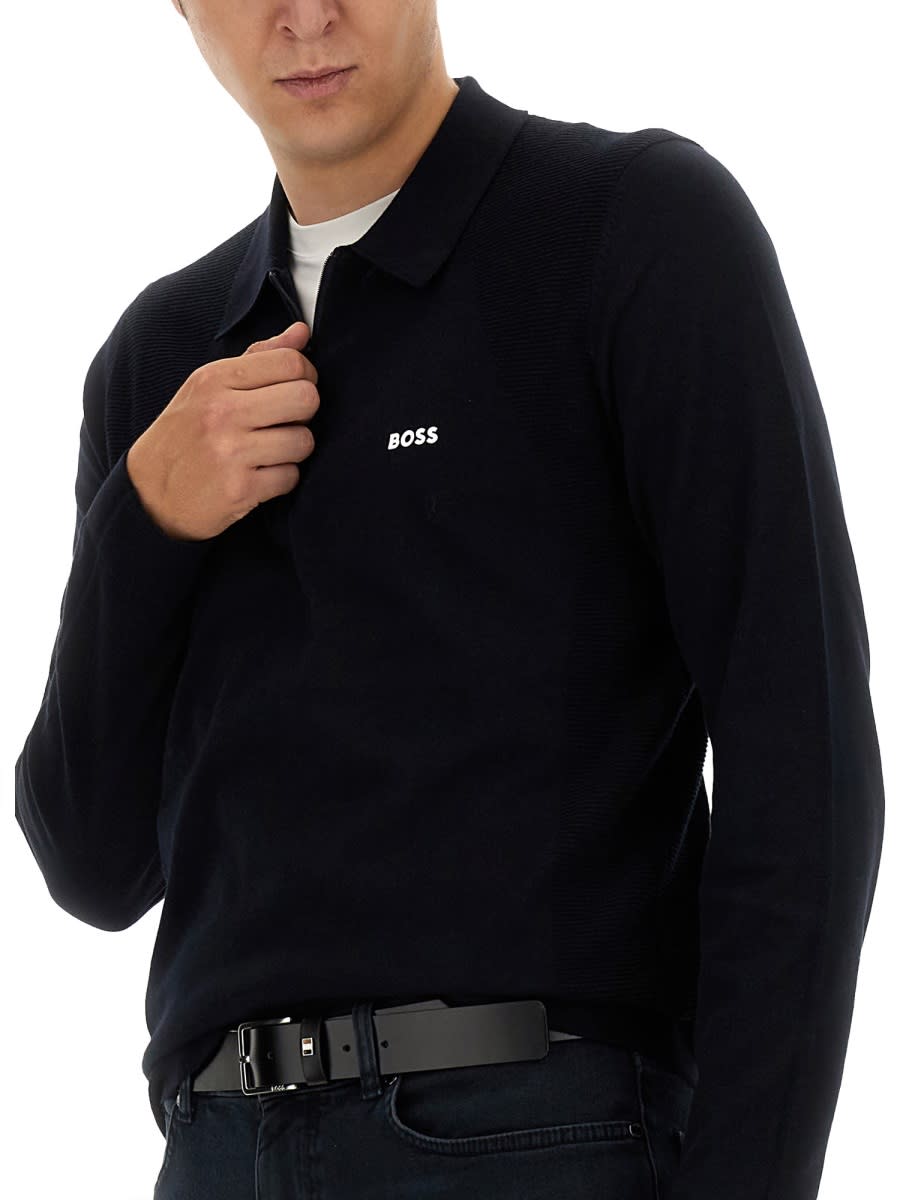 Shop Hugo Boss Sweatshirt With Logo In Blue