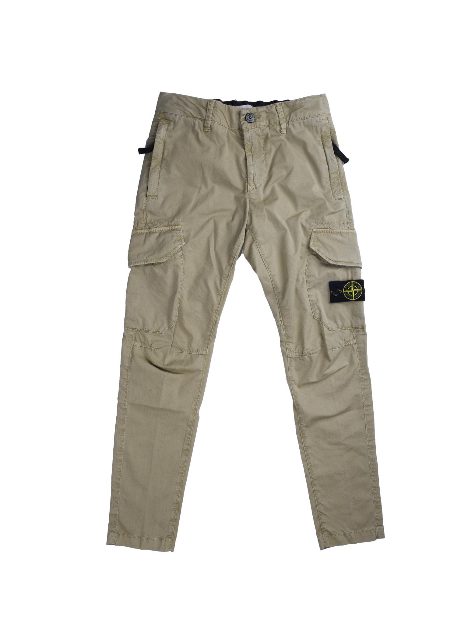 Stone Island Cotton Trousers With Beige Pockets