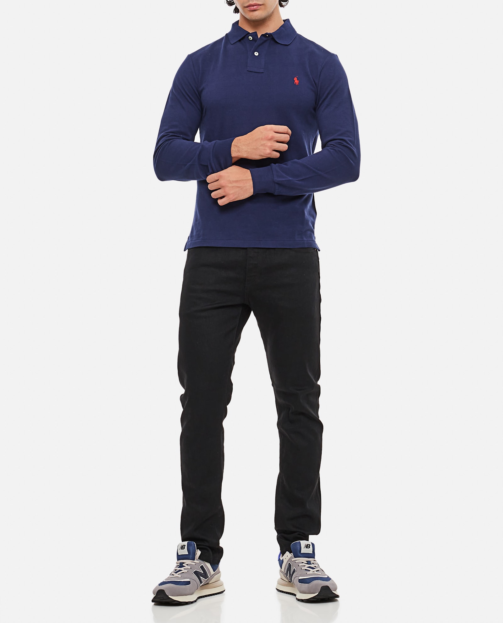 Polo Ralph Lauren Long-sleeved Polo Shirt With Classic Collar In Blue