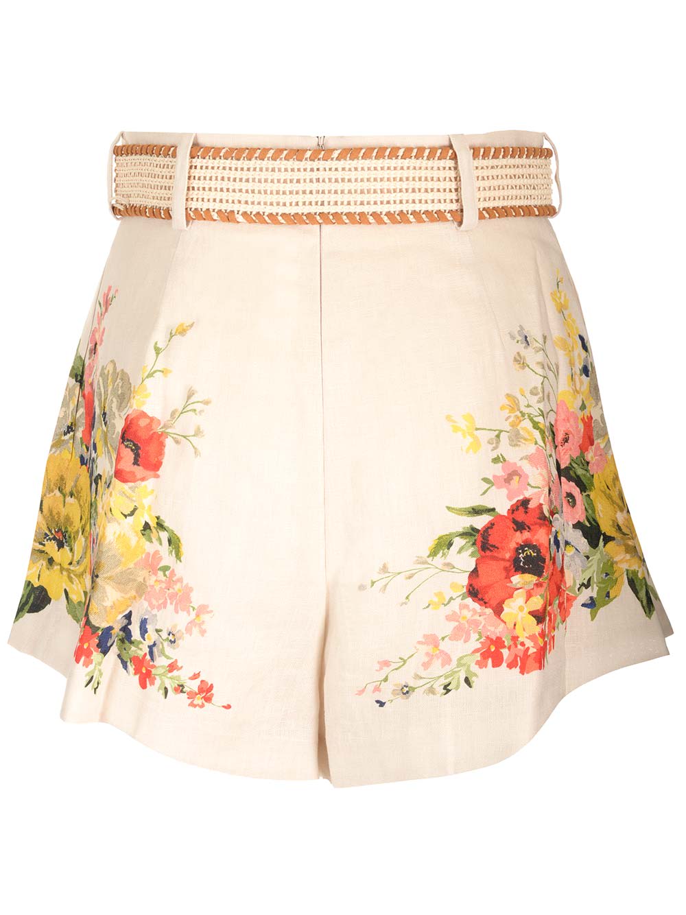 Shop Zimmermann Alight Tuc Shorts In Ivory