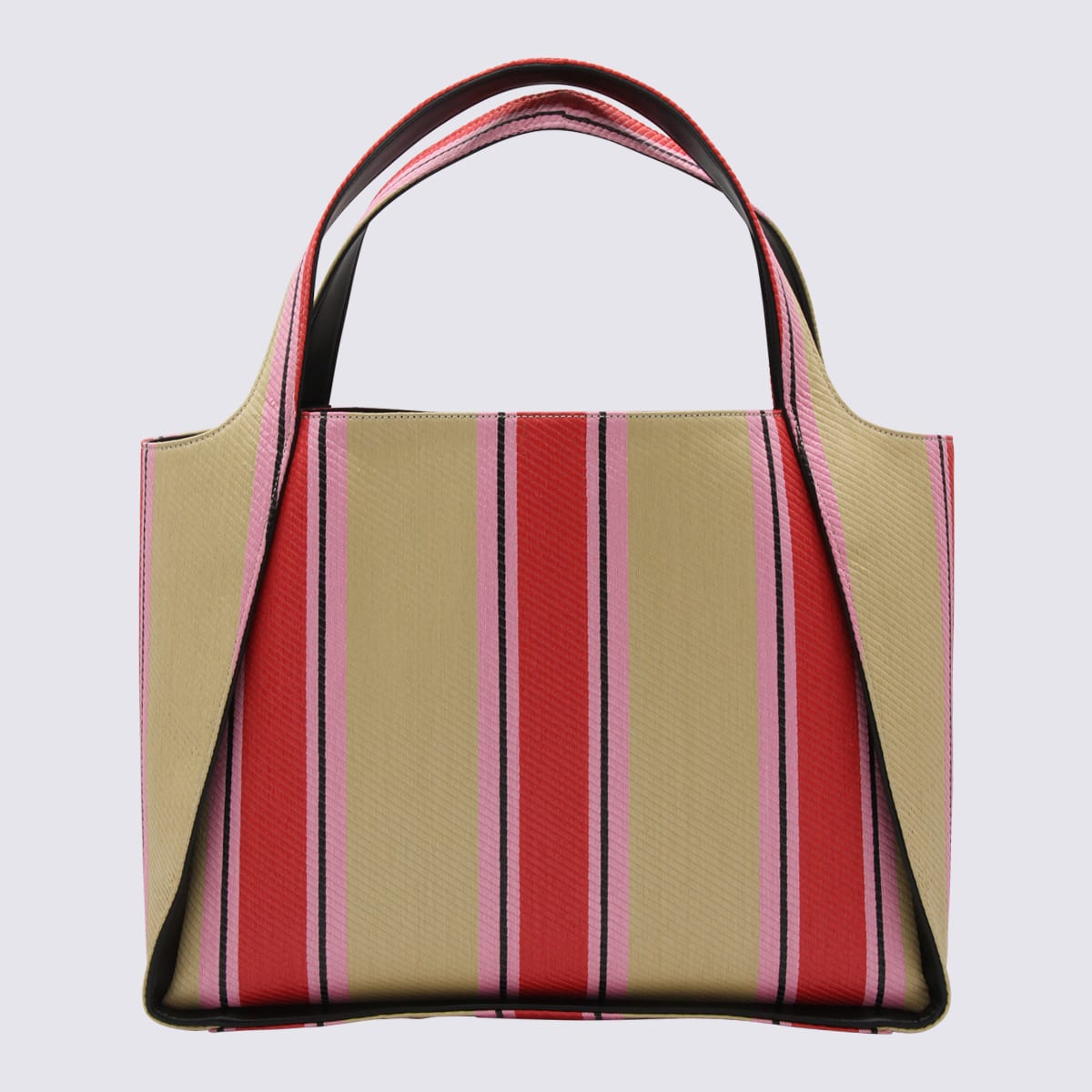 Shop Stella Mccartney Multicolour Canvas Tote Bag In Red