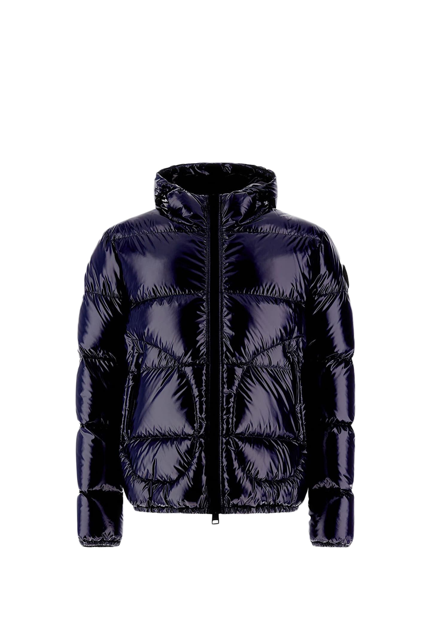 Herno Down Jacket With Logo In Blue