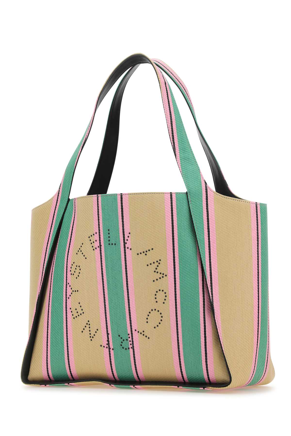 Stella Mccartney Woman Embroidered Raffia Stella Logo Shopping Bag In 3000