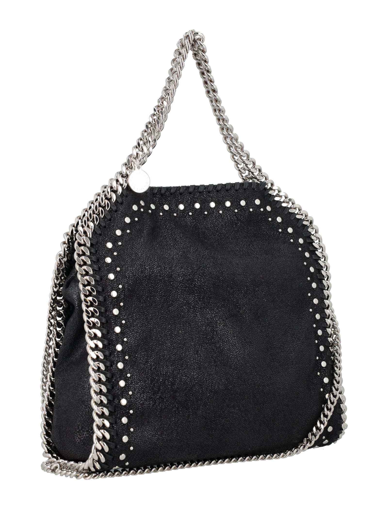 Shop Stella Mccartney Falabella Studs Mini Tote Bag In Black