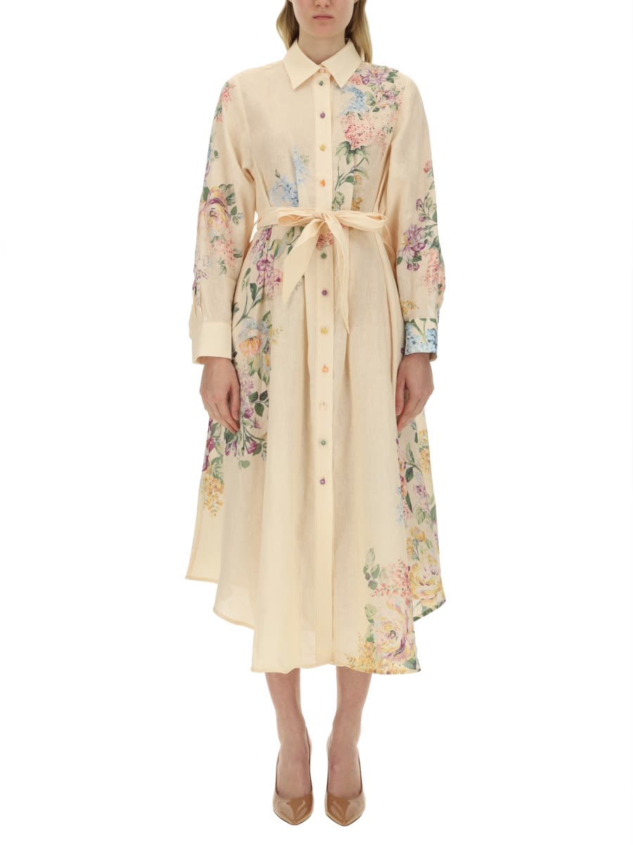 Shop Zimmermann Shirt Dress In Beige