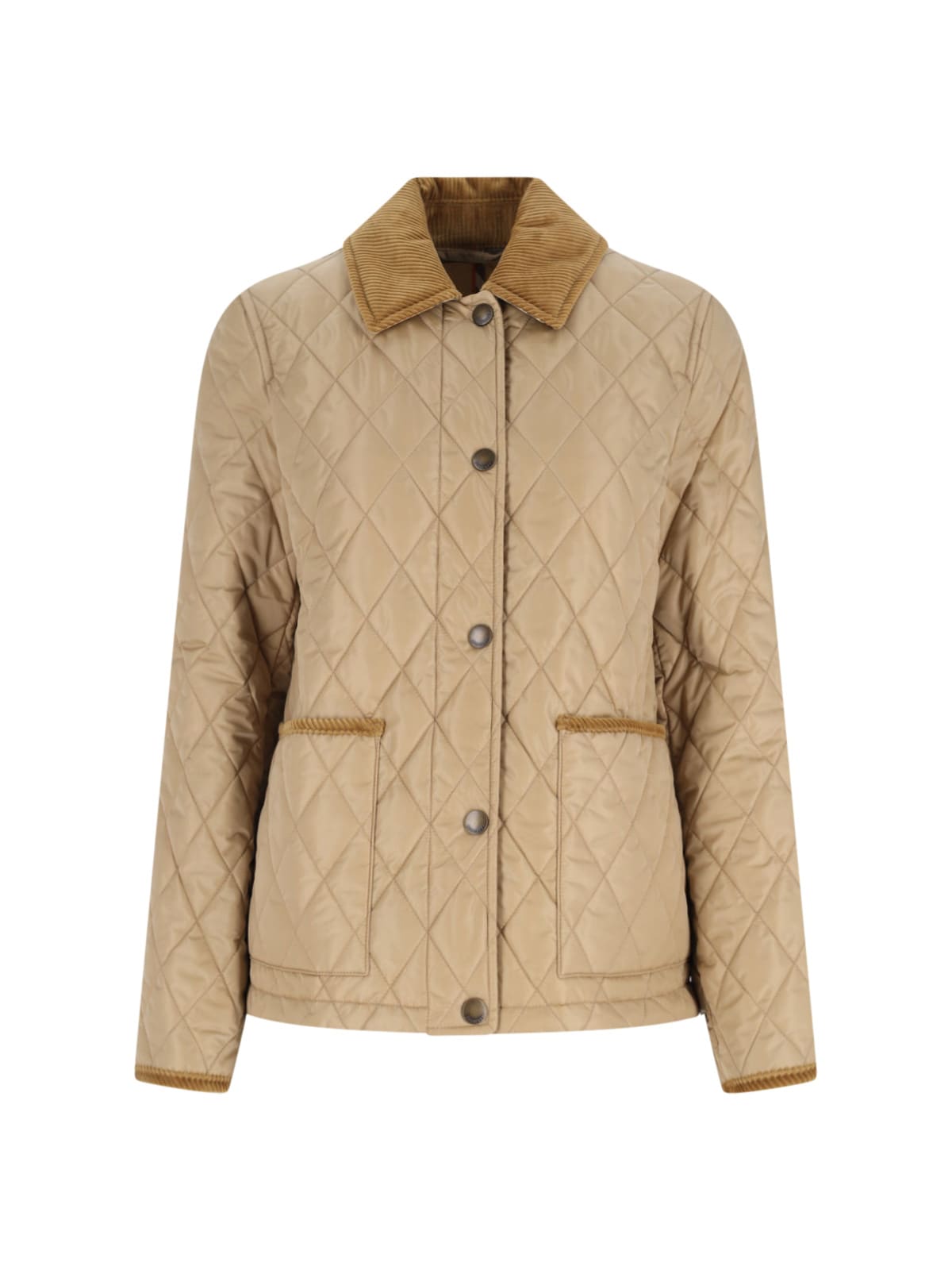Burberry Cropped Quilted Nylon Jacket In Multi