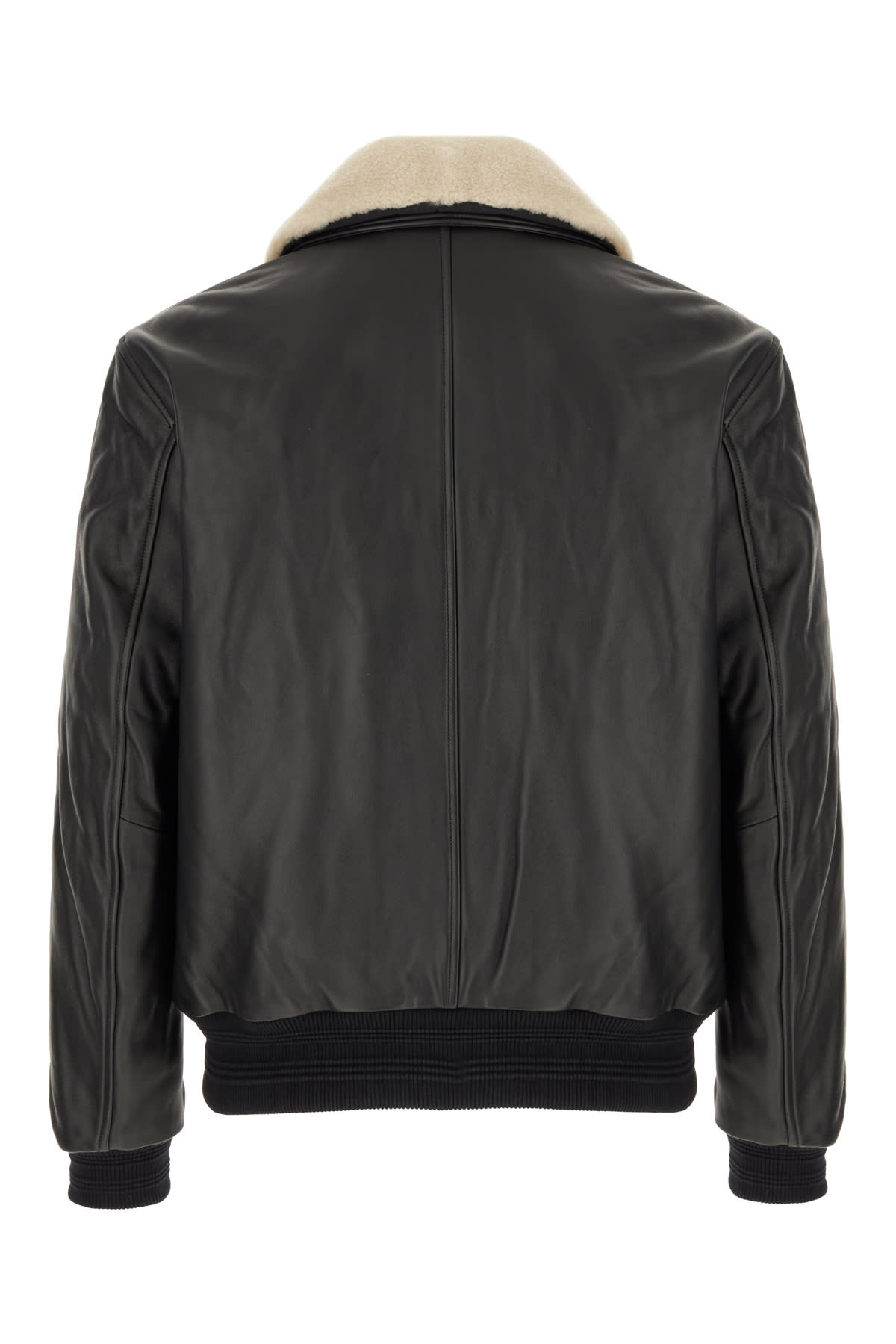 Moose Knuckles Black Synthetic Leather Jacket In Black
