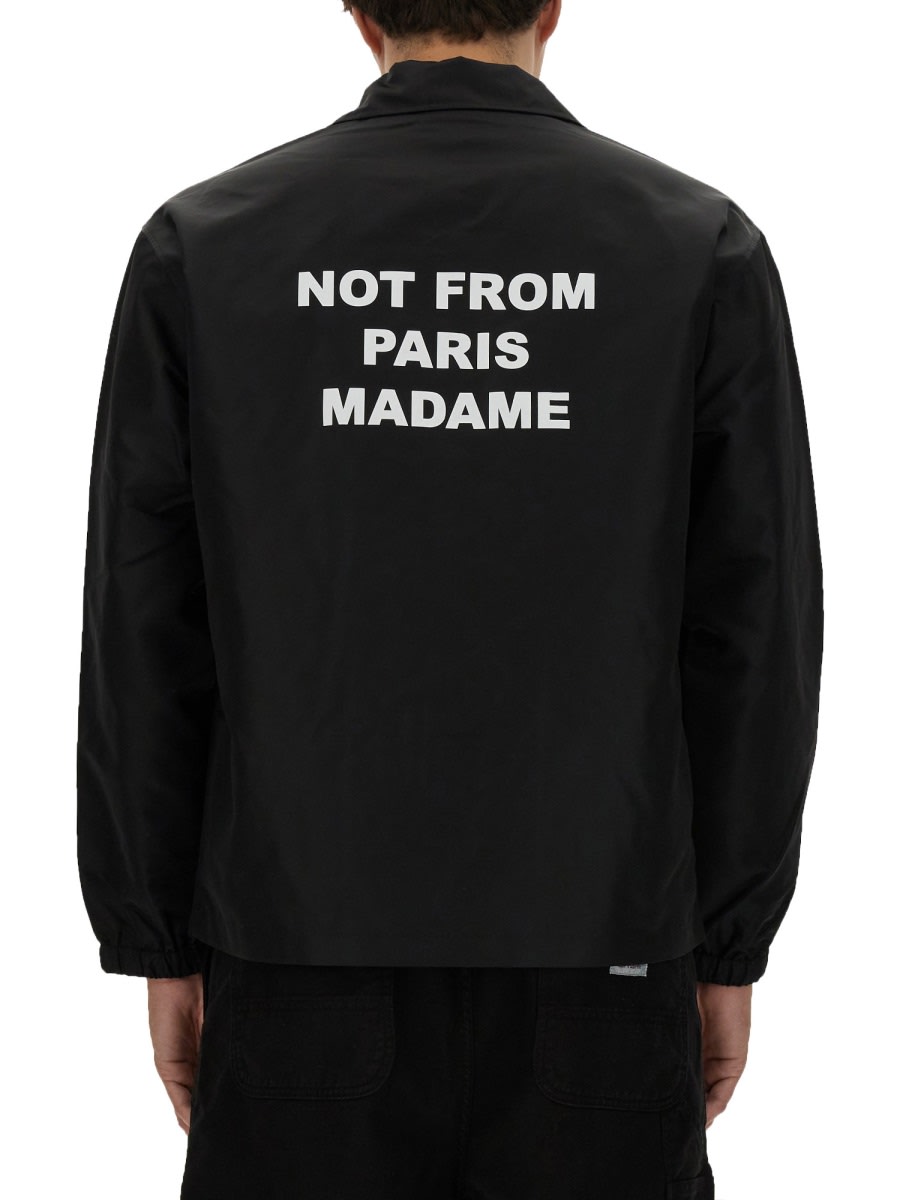 Drôle De Monsieur Black Jacket With Logo In Black