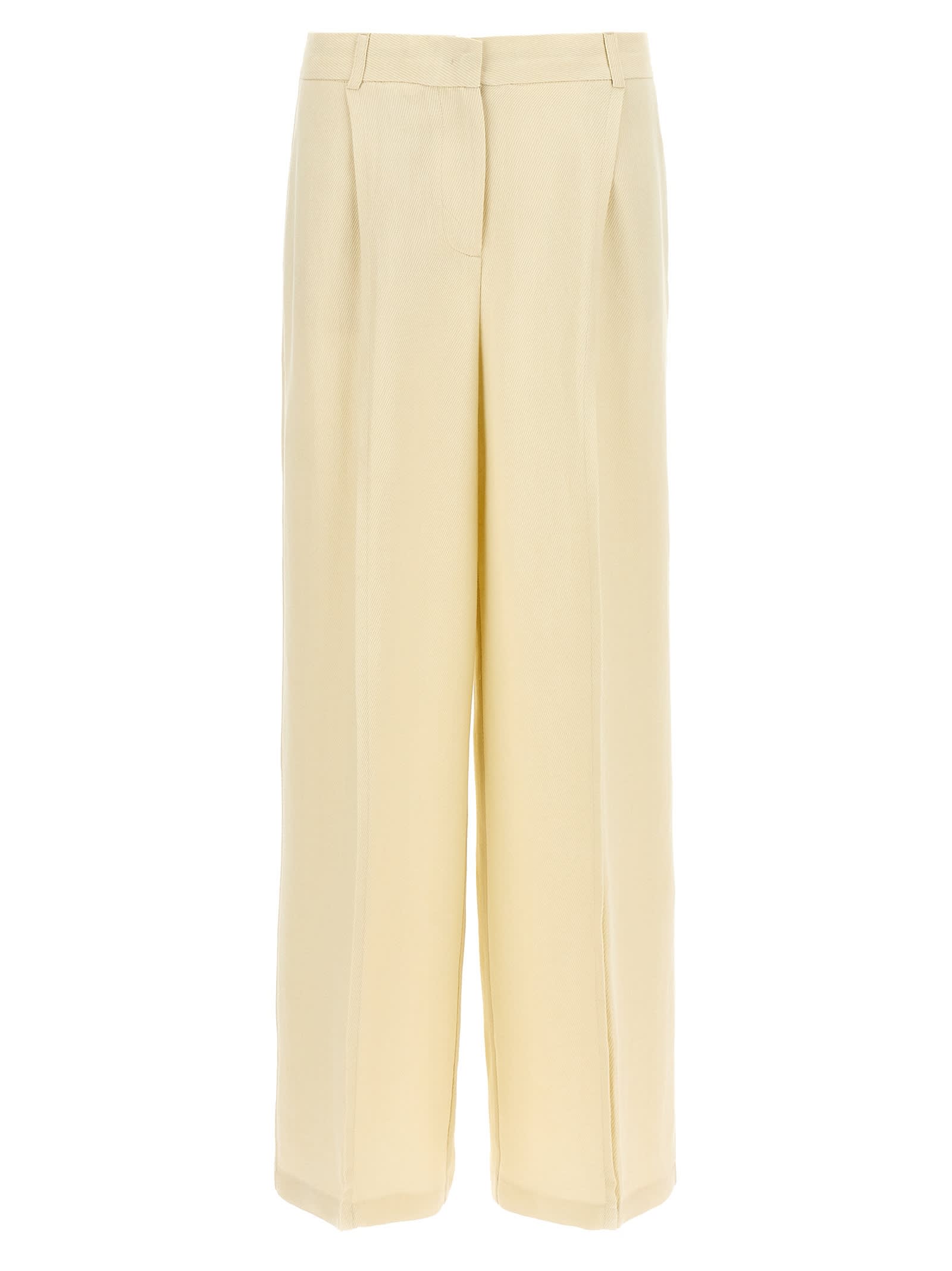 Nude Textured Trousers In Neutral