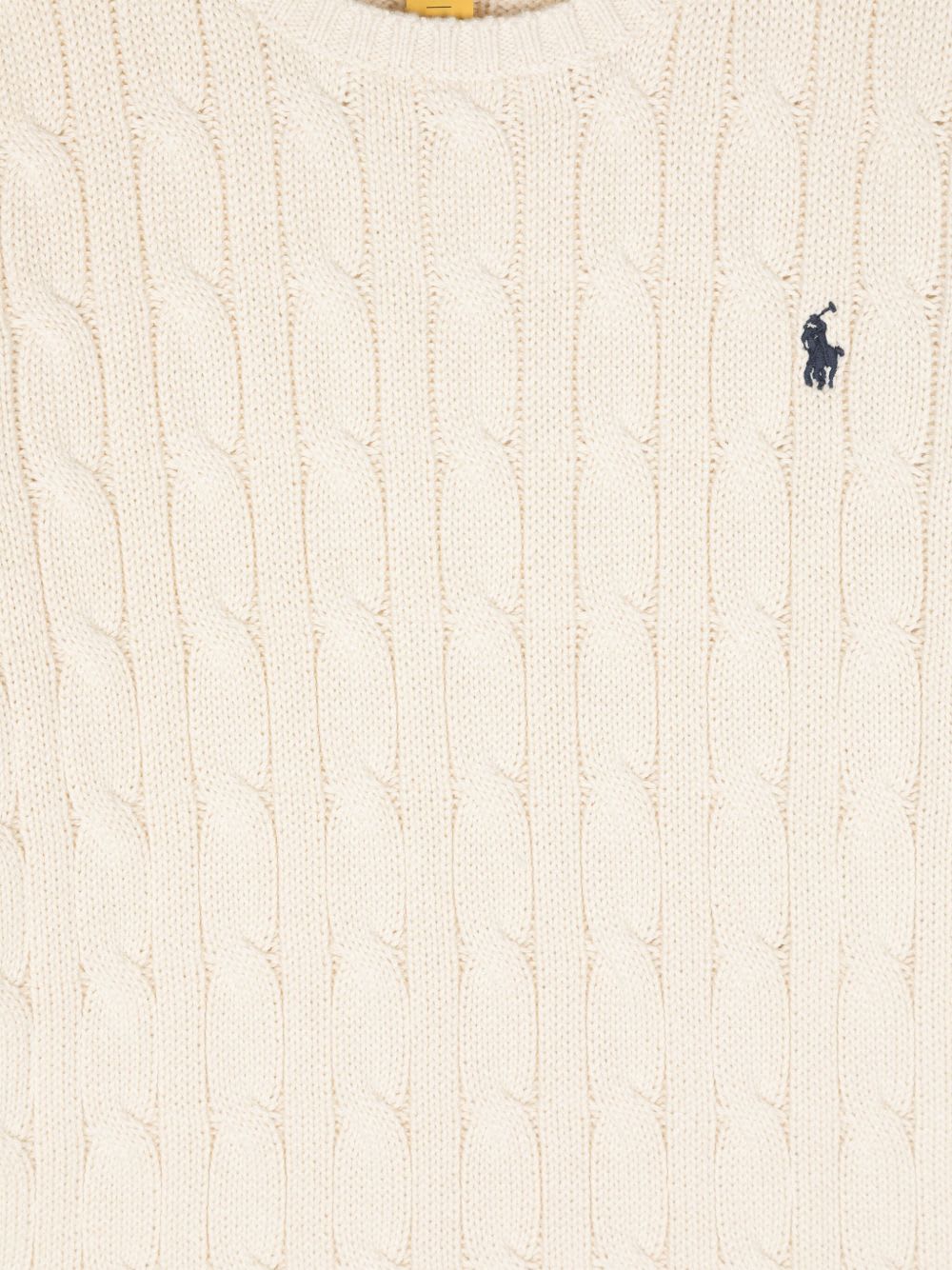 Polo Ralph Lauren Cable-knit Cotton Sweater With Logo In Yellow