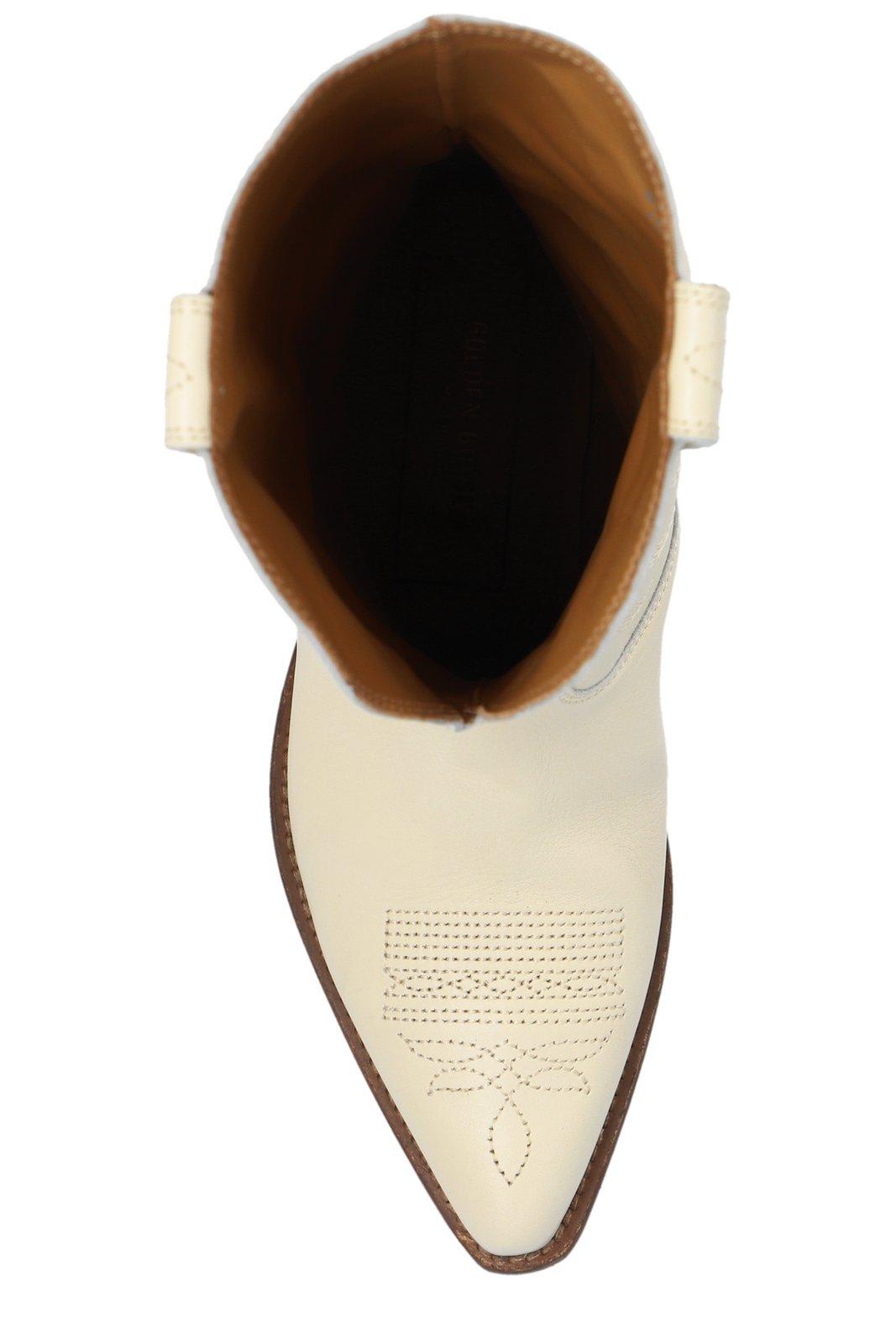 Shop Golden Goose Low Wish Star Cowboy Boots In Yellow Cream