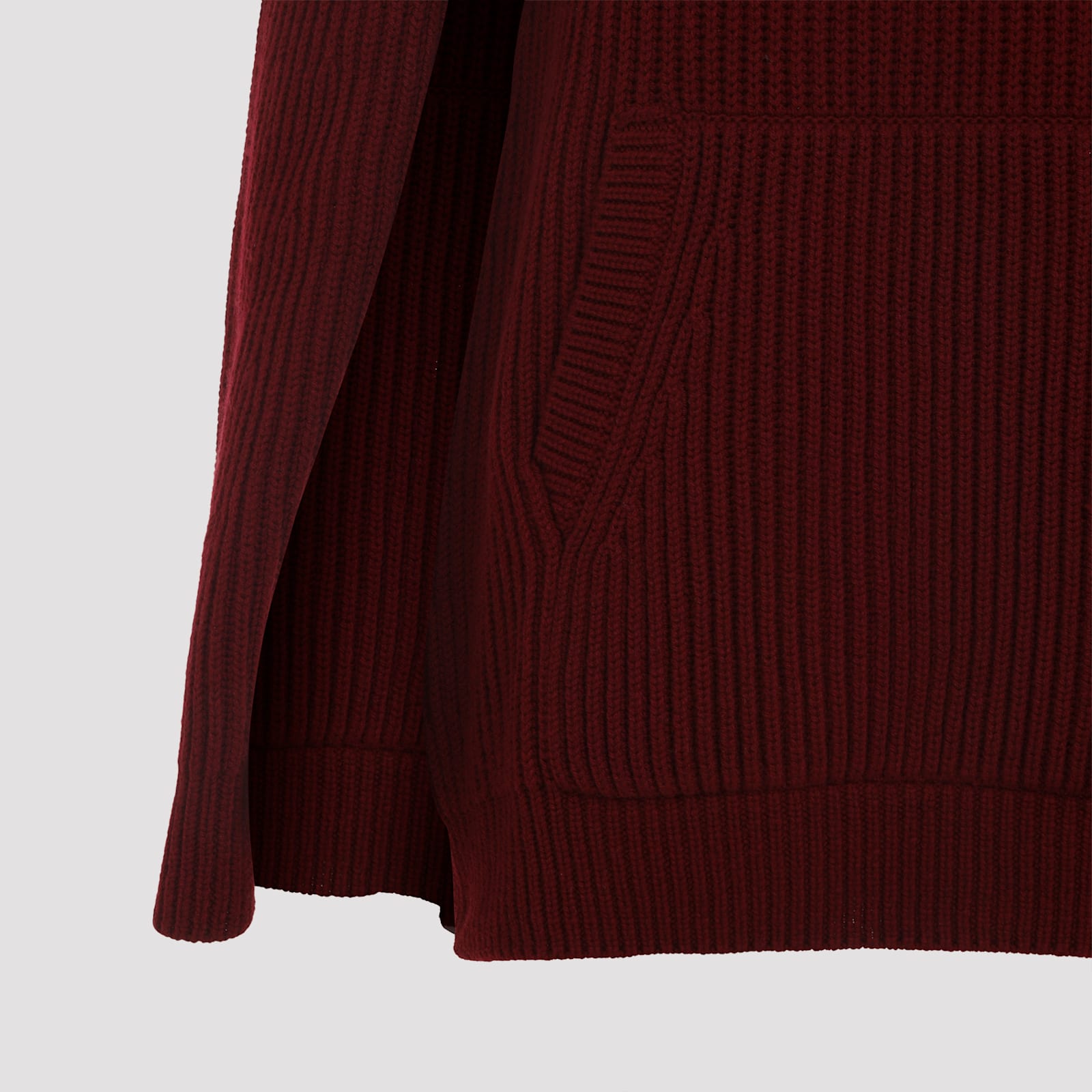 Max Mara Knit Mini Dress High Neckline In Red