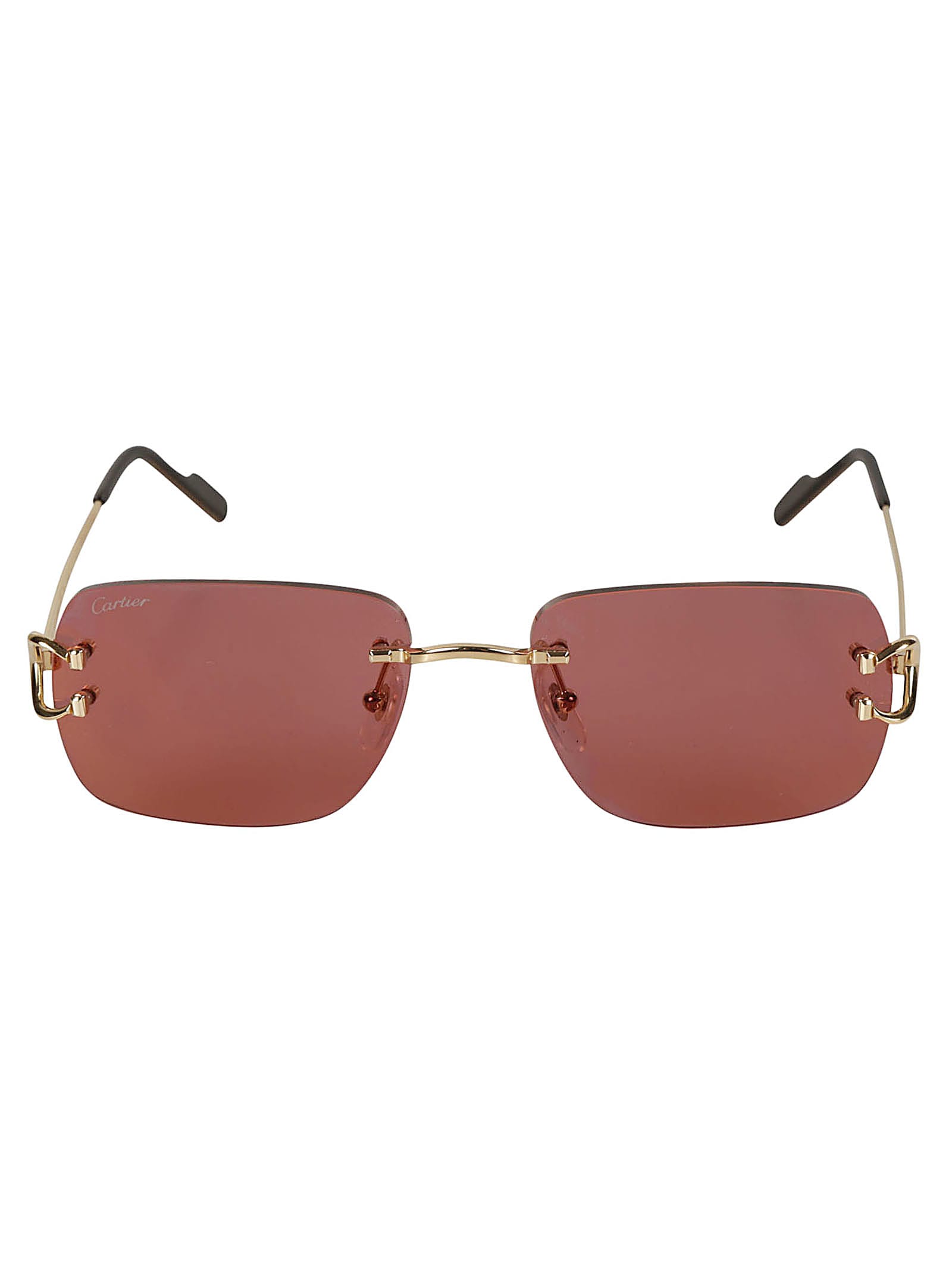 Cartier Rectangular Sunglasses Sunglasses In Gold/red