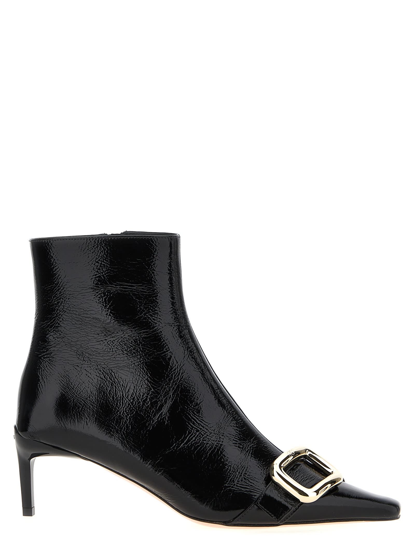 Shop Roger Vivier Choc Bootie Ankle Boots In Black