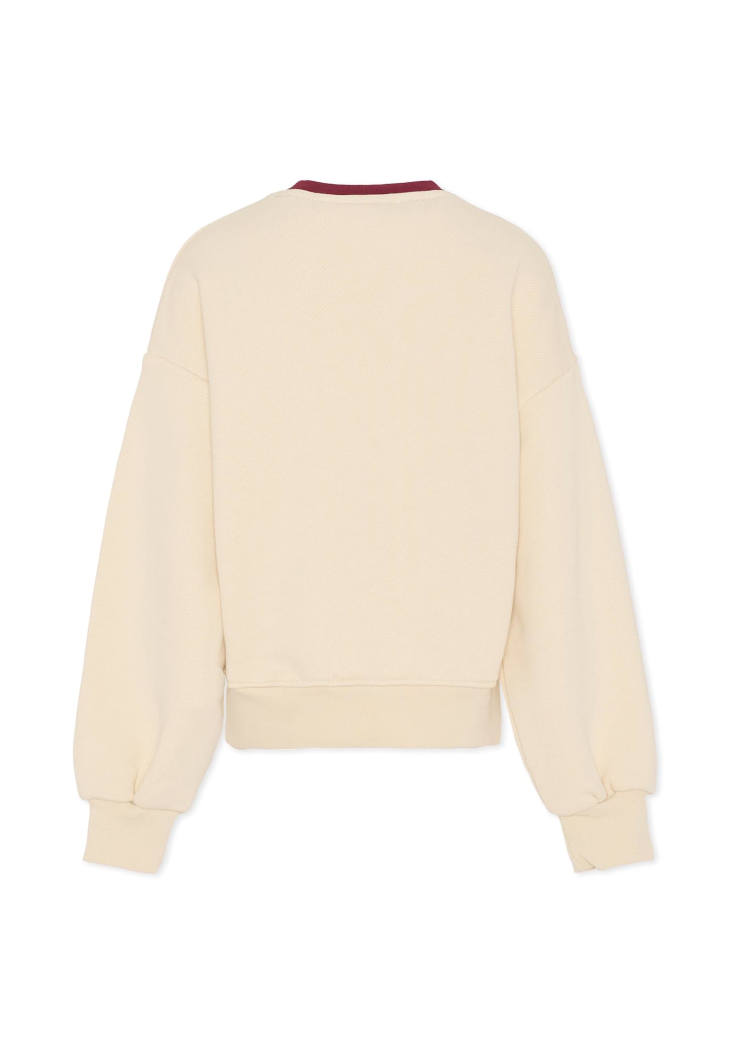 Msgm Ivory Sweatshirt For Girl With Logo In Neutral