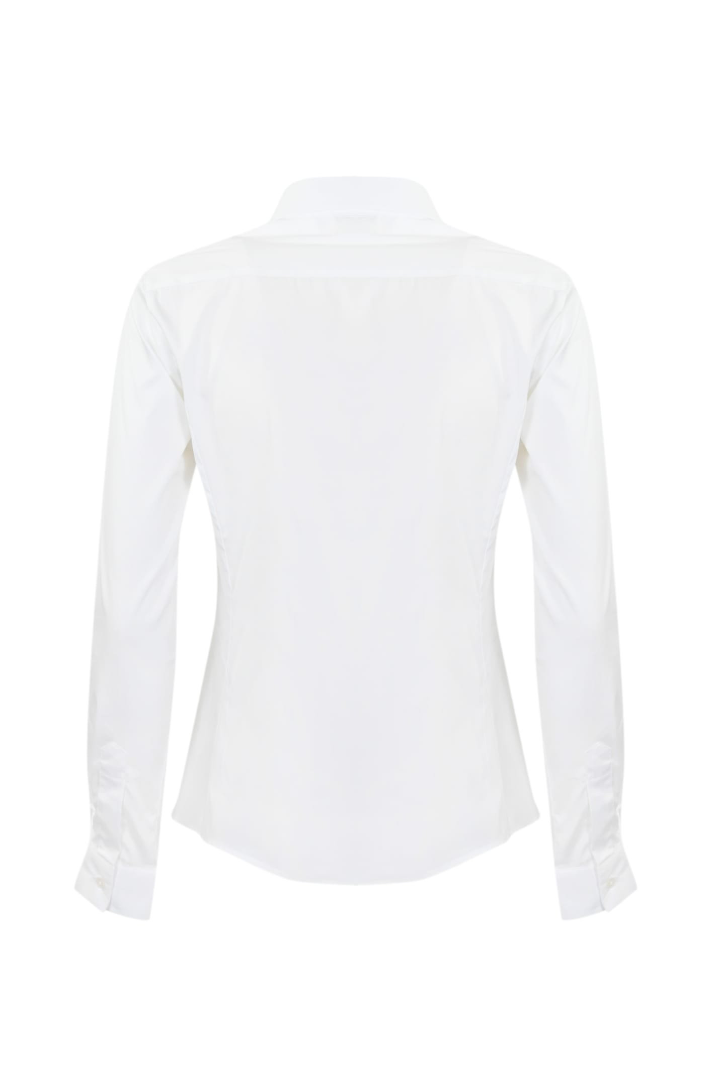 Shop Fay Poplin Shirt With Italian Collar In Bianco