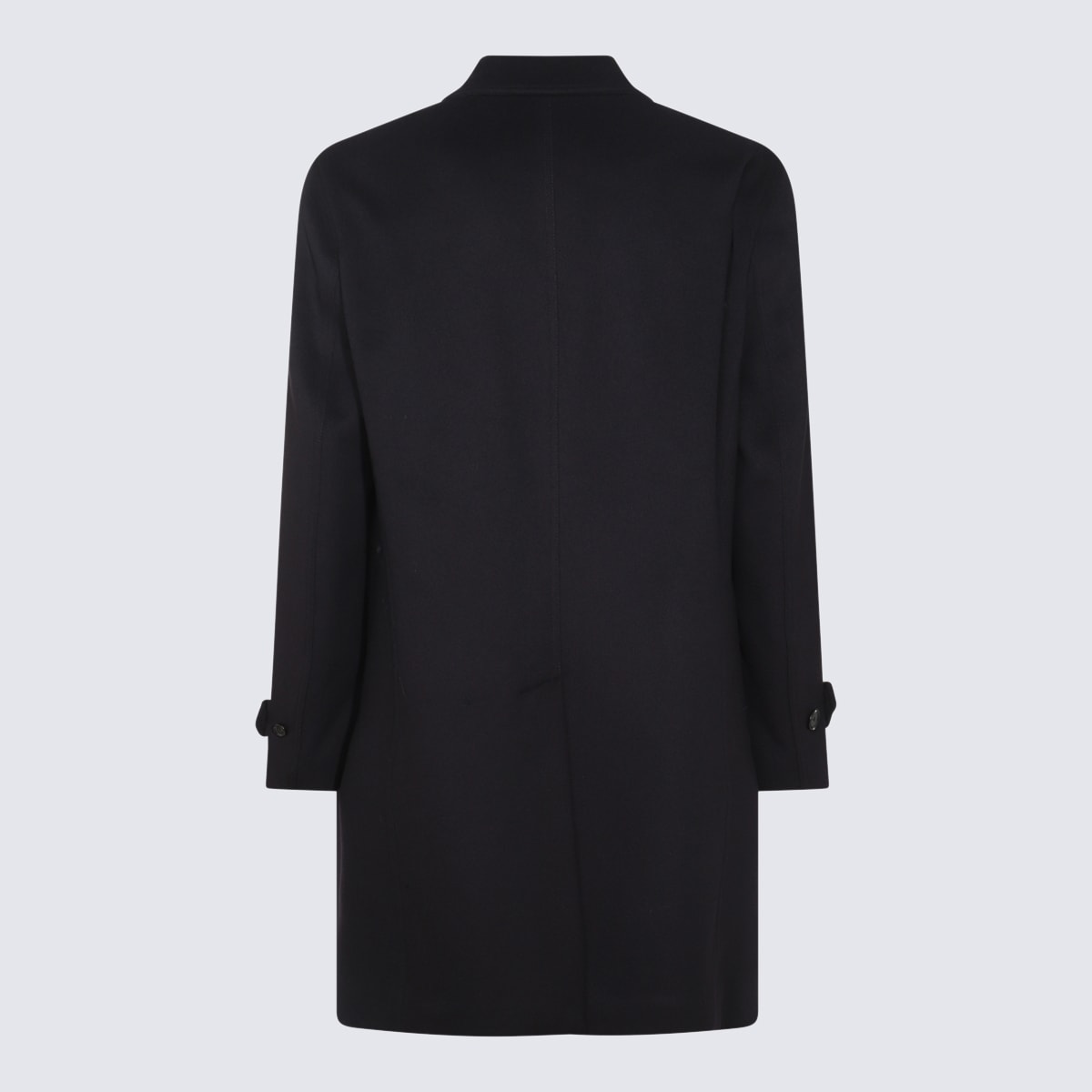 Shop Lardini Navy Blue Wool Coat