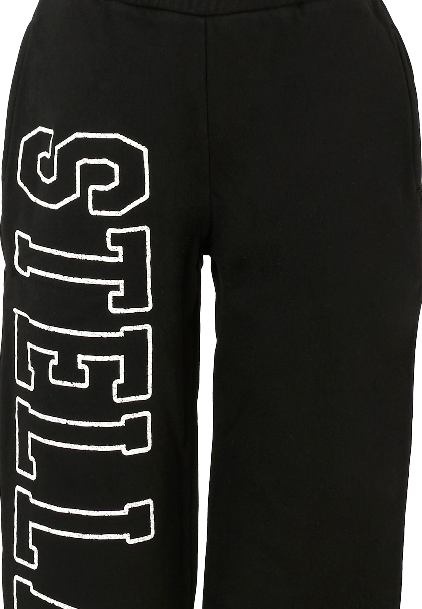 Stella Mccartney Black Sweatpants For Kids With White Logo In Black