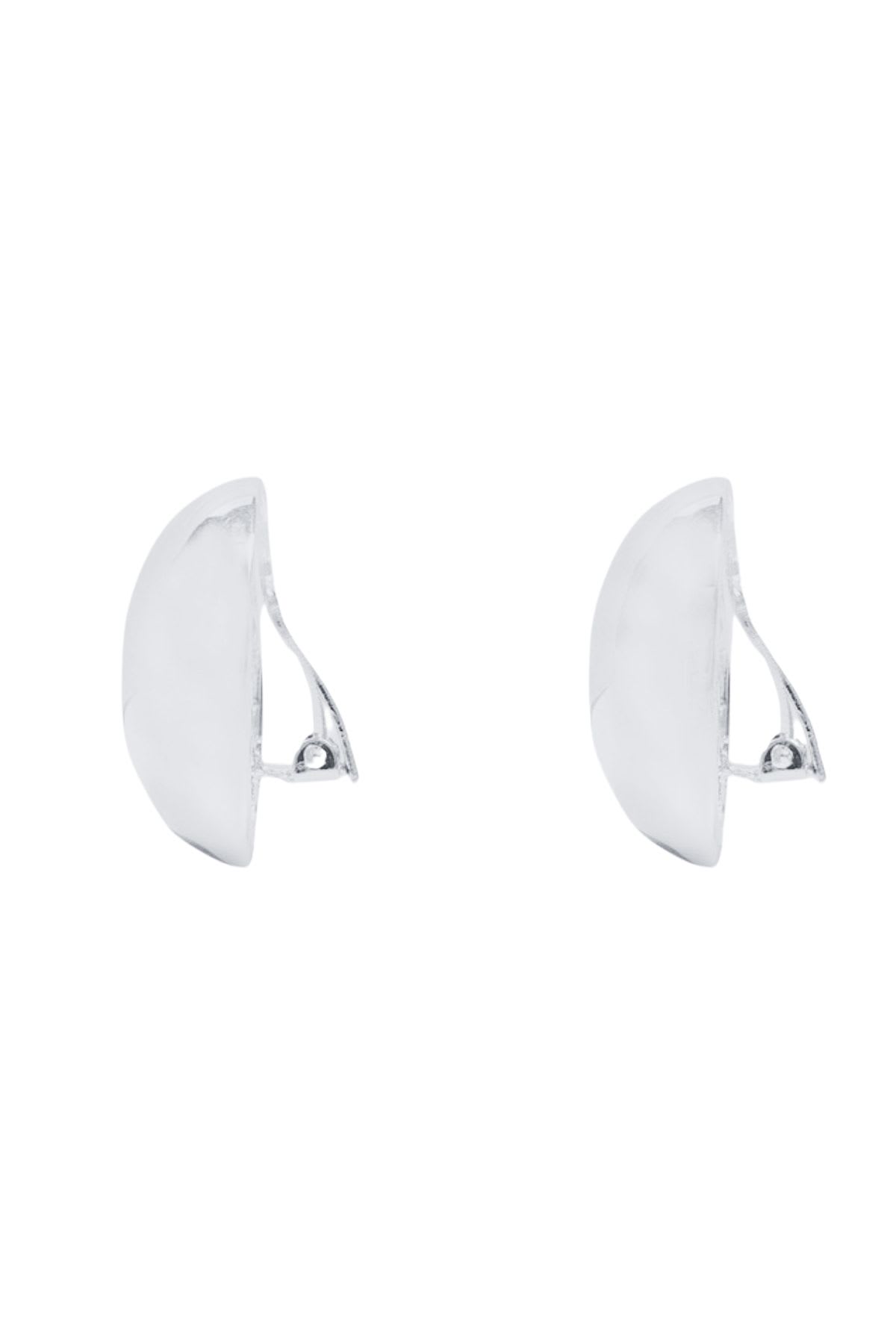 Federica Tosi 'luna' Metallic Earings With Rear Butterfly Clasp Closure And Circular Design In Silver
