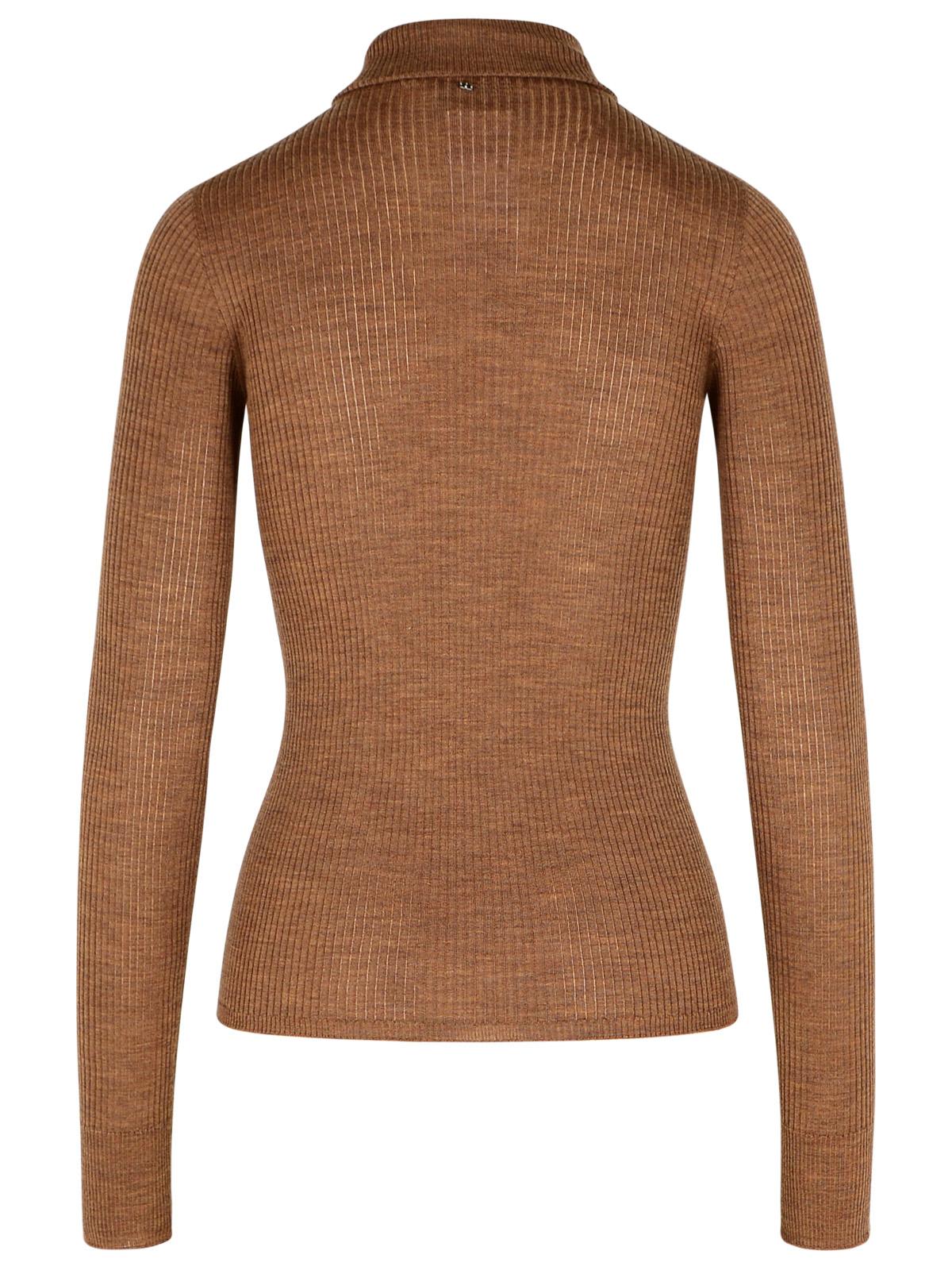 Shop Sportmax Flavia Brown Virgin Wool Sweater